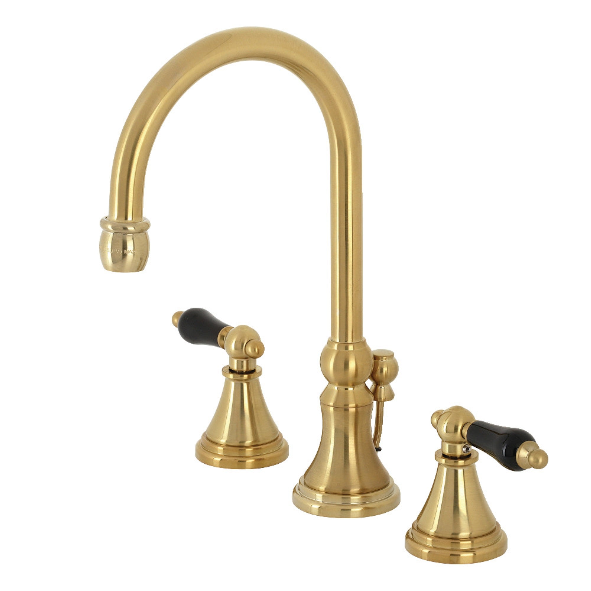 Kingston Brass Ks2987Pkl Duchess Widespread Bathroom Faucet With Brass Pop-Up, Brushed Brass