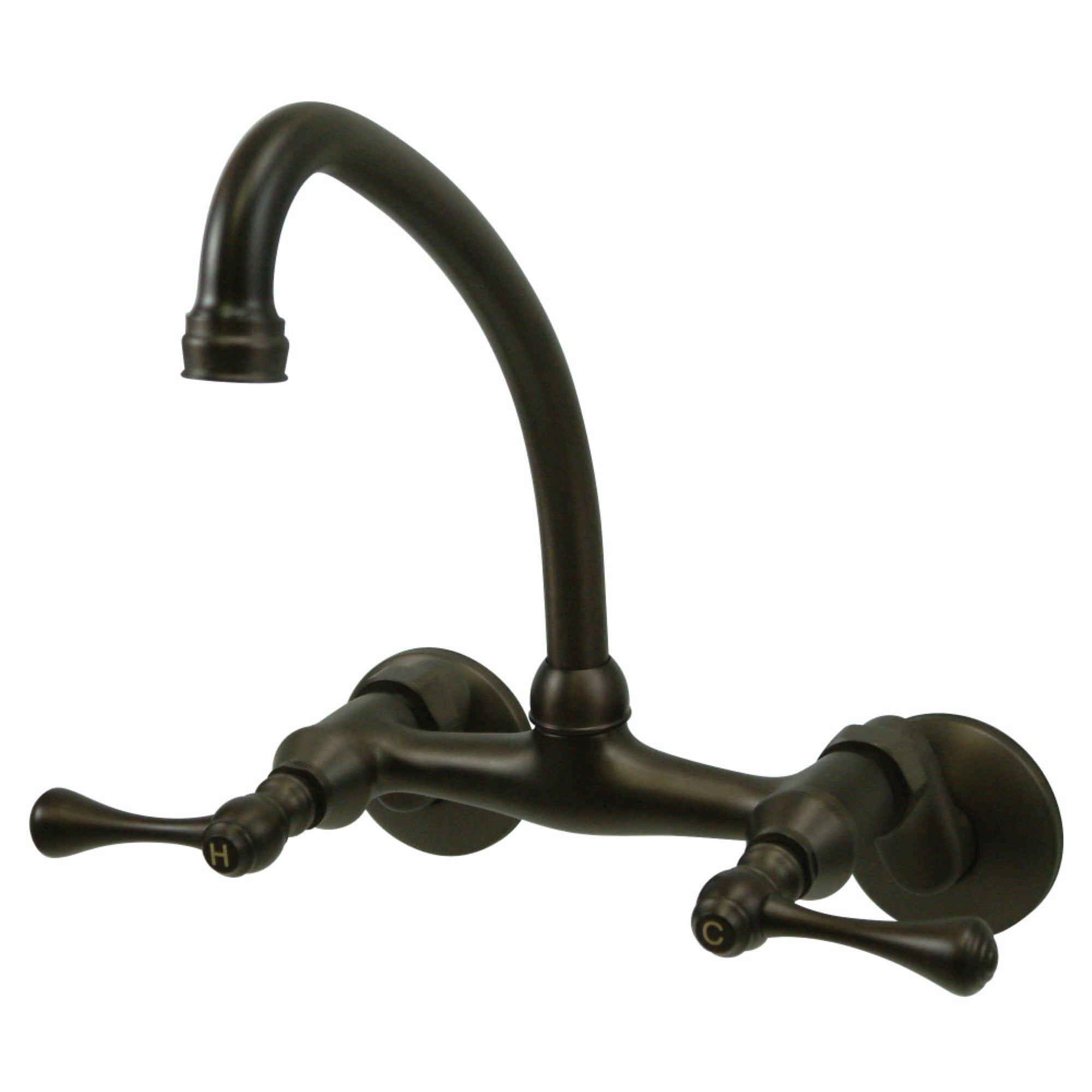 Kingston Brass Kingston 6-Inch Adjustable Center Wall Mount Kitchen Faucet, Oil Rubbed Bronze