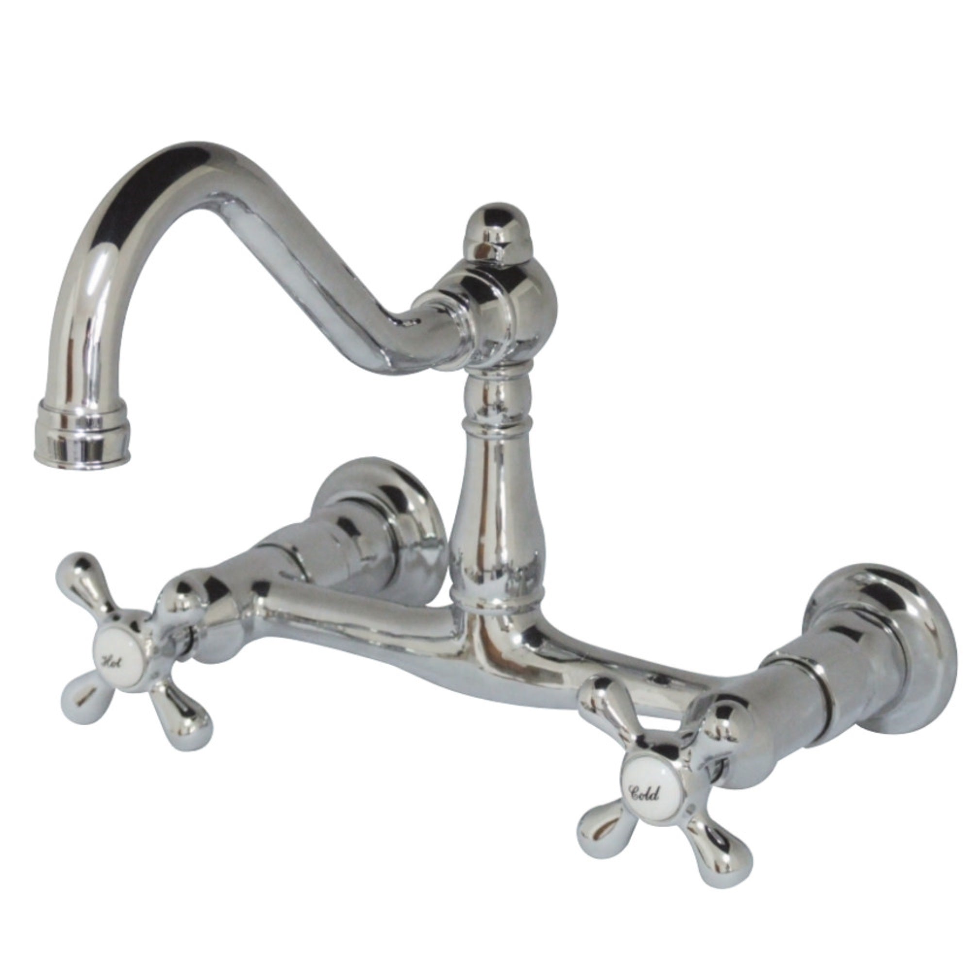Kingston Brass Ks3241Ax Wall Mount Bathroom Faucet, Polished Chrome