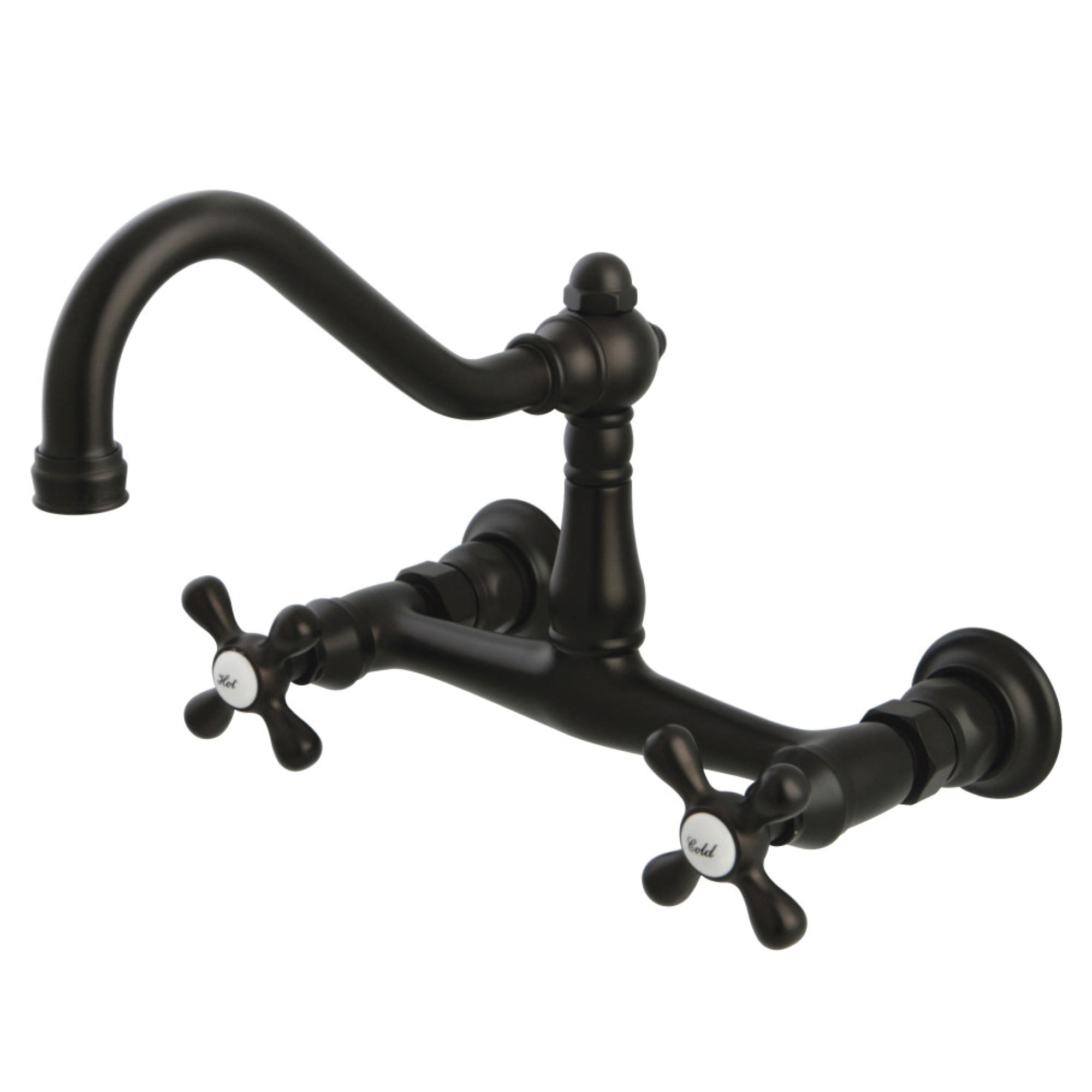 Kingston Brass Ks3245Ax Wall Mount Bathroom Faucet, Oil Rubbed Bronze