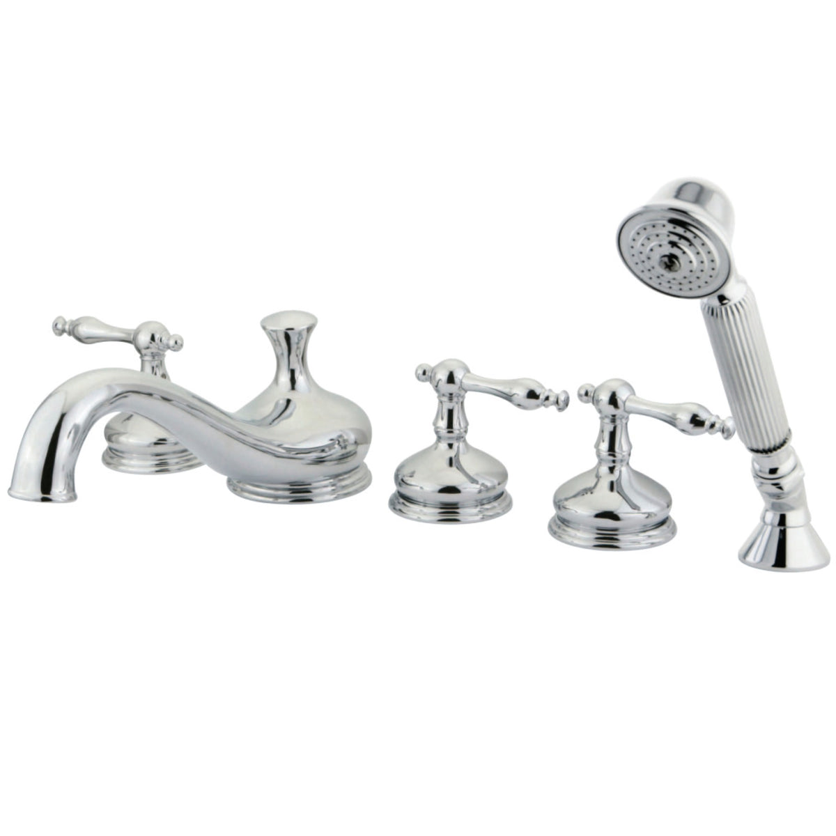 Kingston Brass Ks33315Nl Roman Tub Faucet With Hand Shower, Polished Chrome
