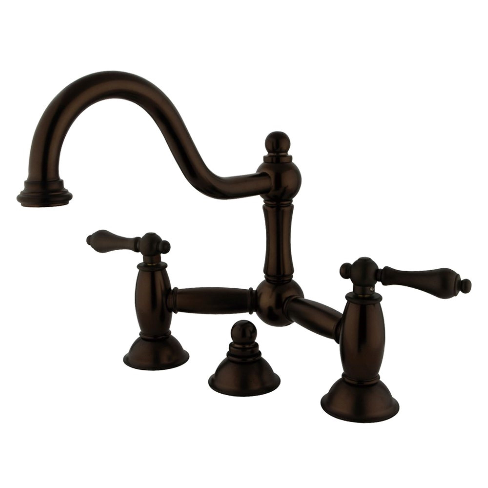 Kingston Brass Ks3915Al Restoration Bathroom Bridge Faucet, Oil Rubbed Bronze