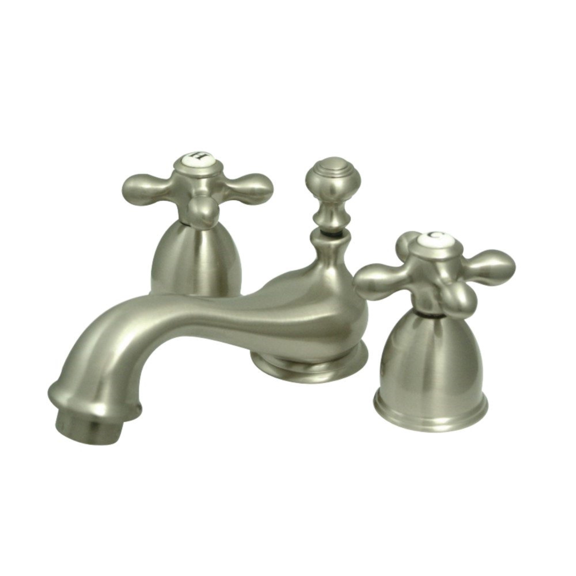 Kingston Brass Ks3958Ax Restoration Mini-Widespread Bathroom Faucet, Brushed Nickel