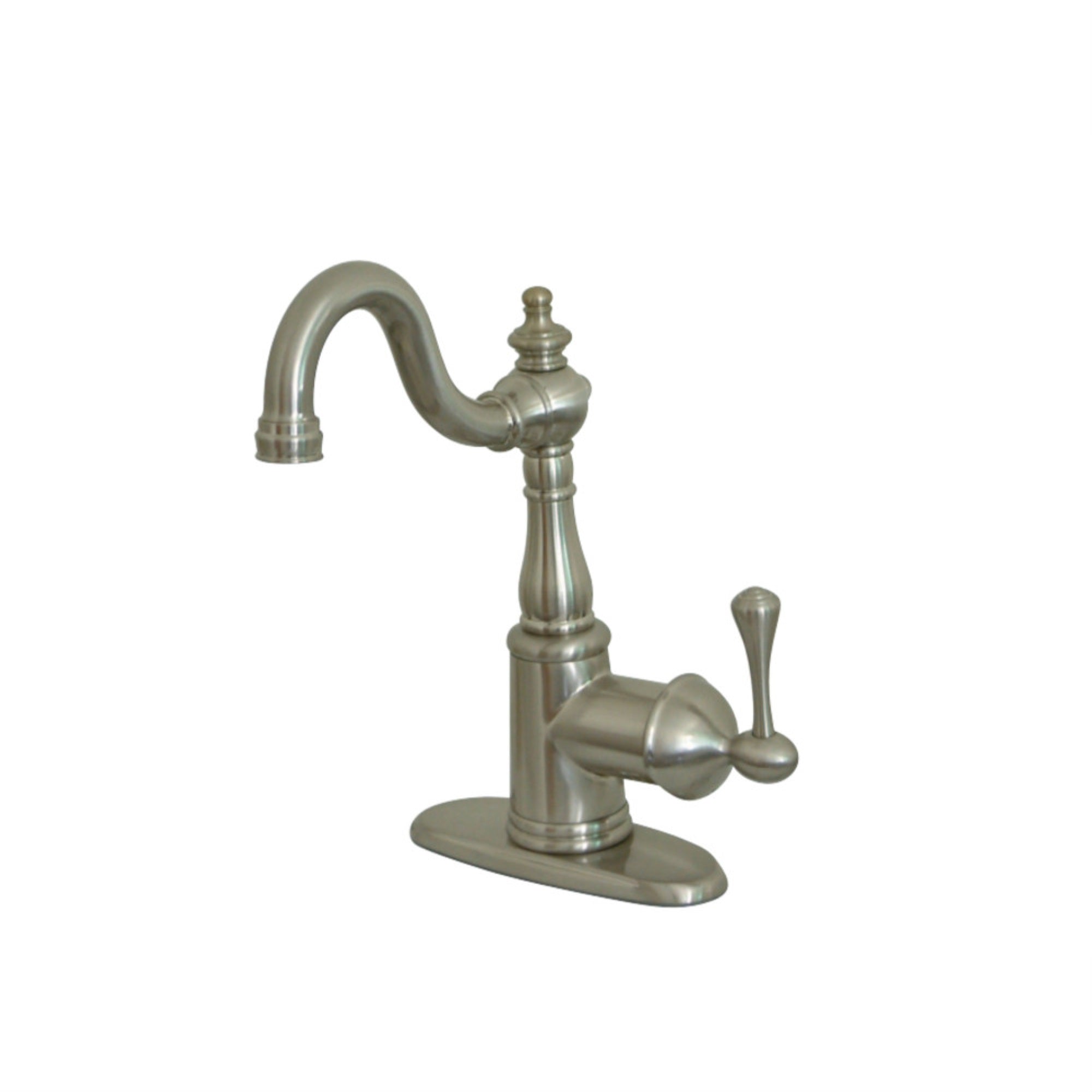 Kingston Brass Ks7498Bl English Vintage Bar Faucet With Cover Plate, Brushed Nickel