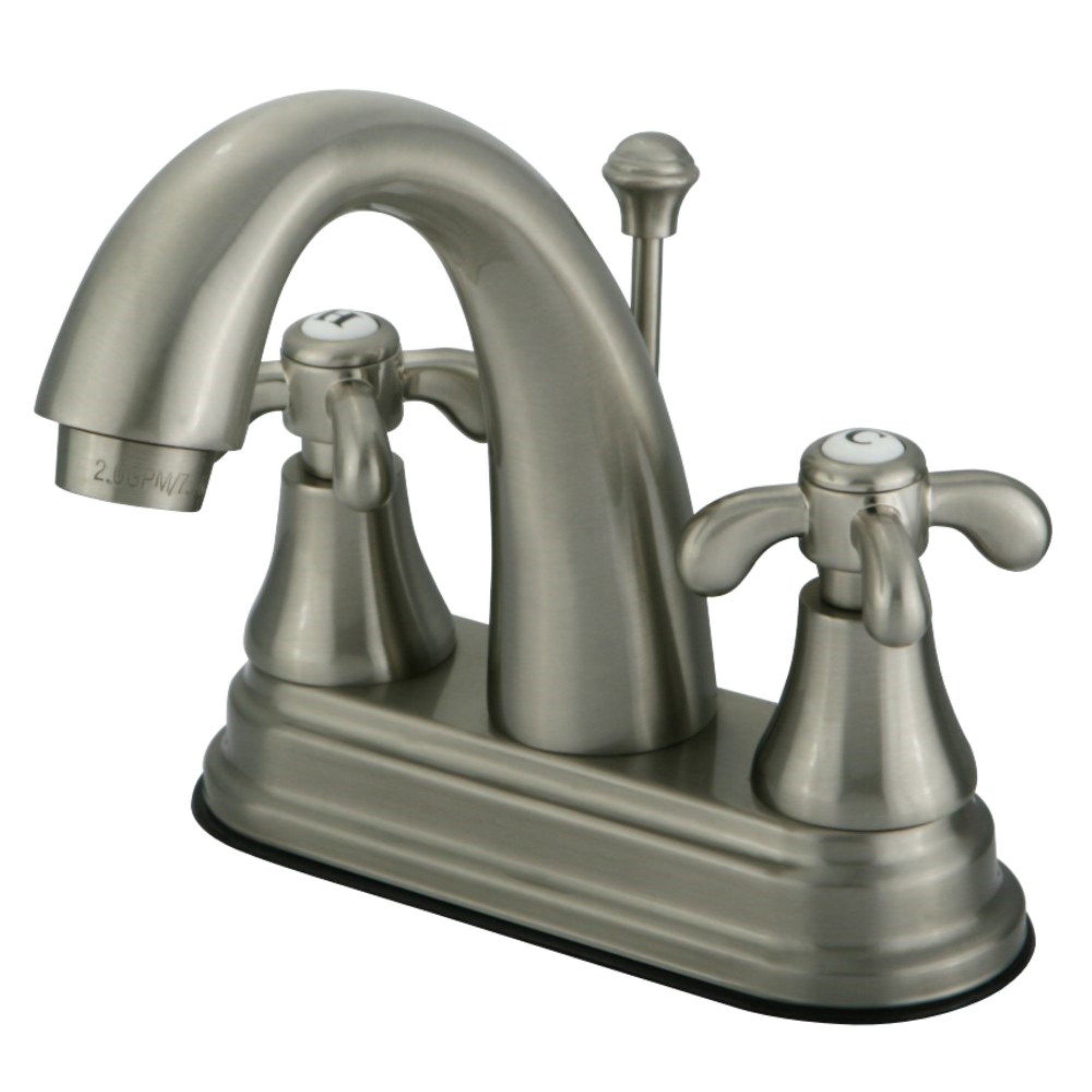 Kingston Brass Ks7618Tx 4 In. Centerset Bathroom Faucet, Brushed Nickel