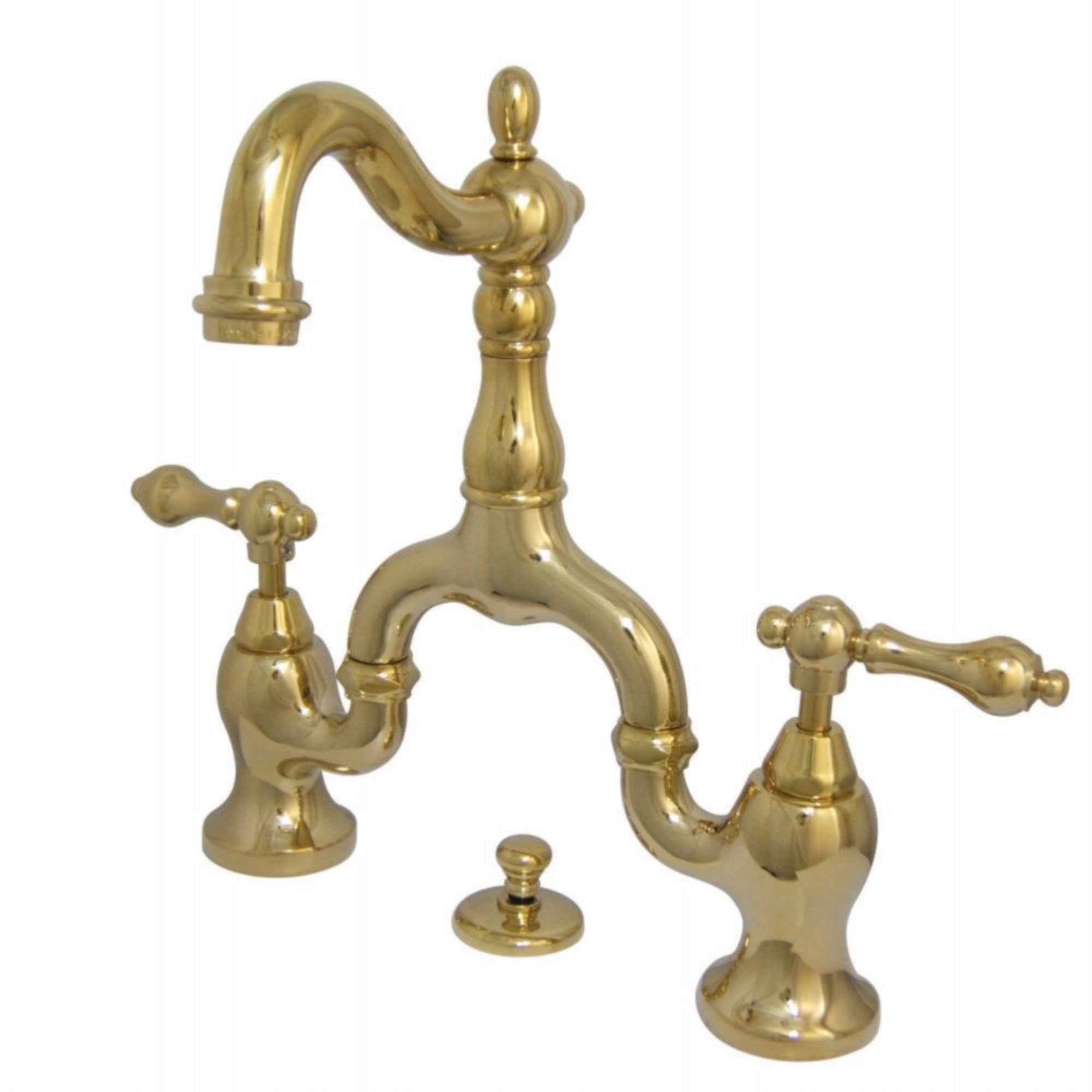 Kingston Brass Ks7972Al English Country Bathroom Bridge Faucet, Polished Brass