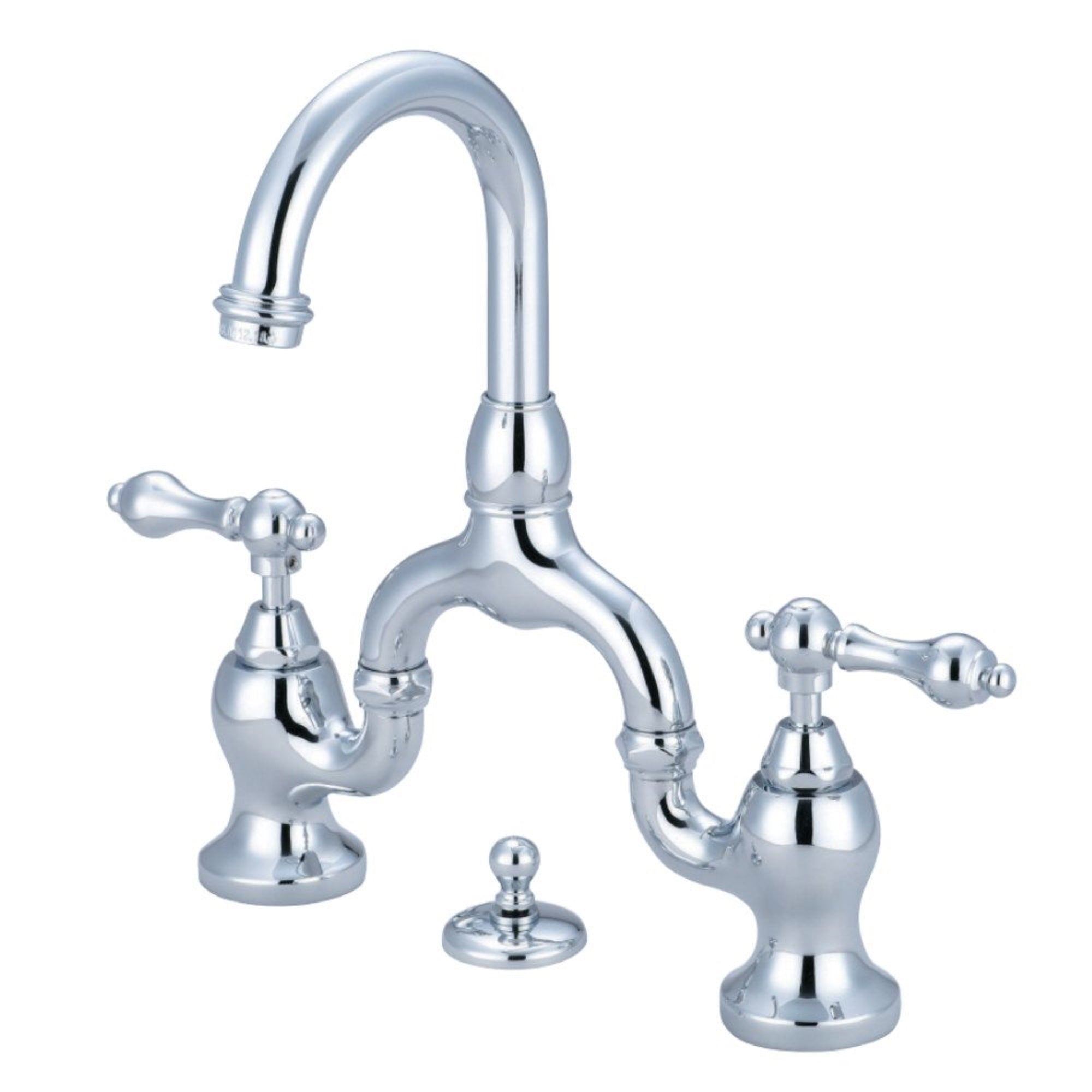 Kingston Brass Ks7991Al English Country Bathroom Bridge Faucet, Polished Chrome