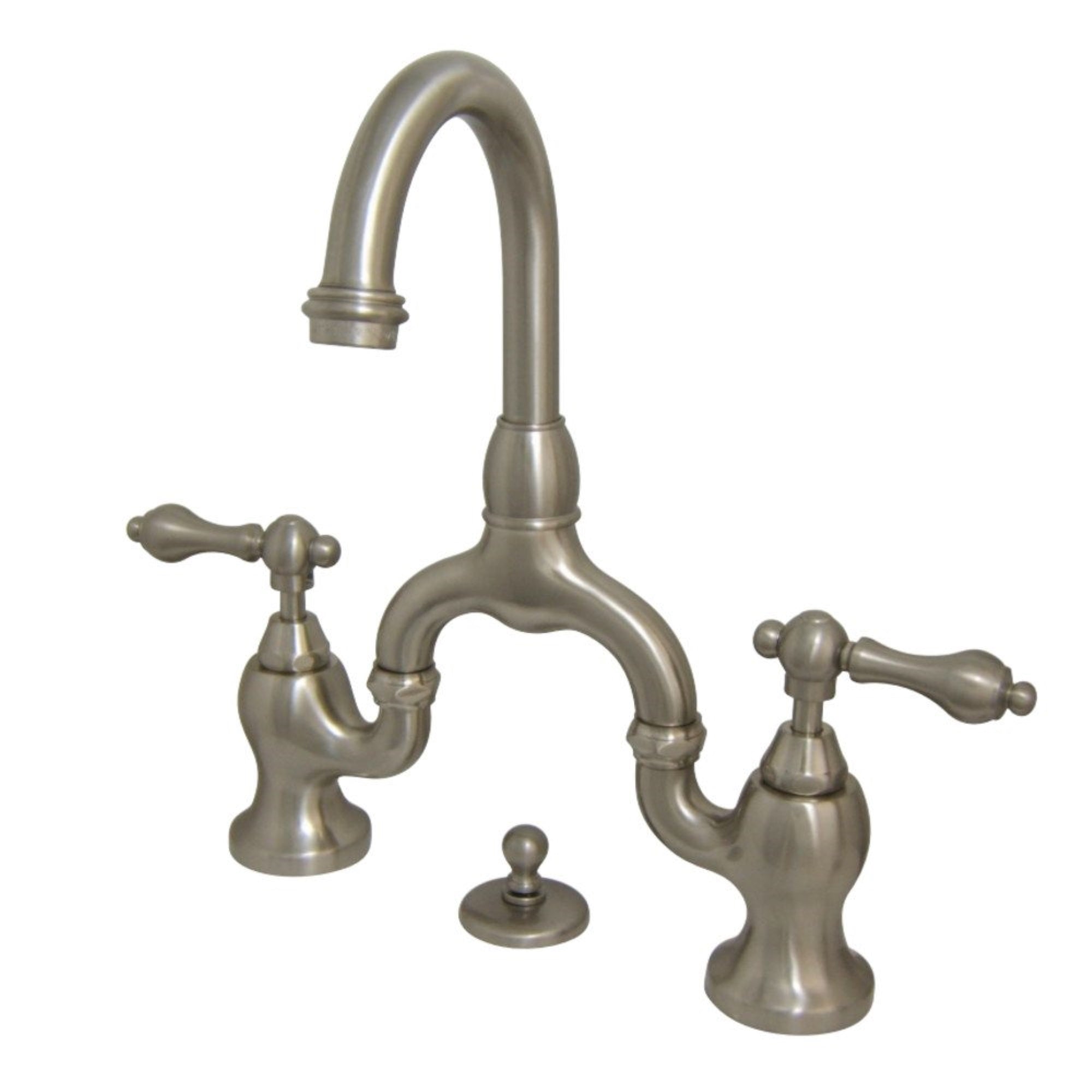 Kingston Brass Ks7998Al English Country Bathroom Bridge Faucet, Brushed Nickel