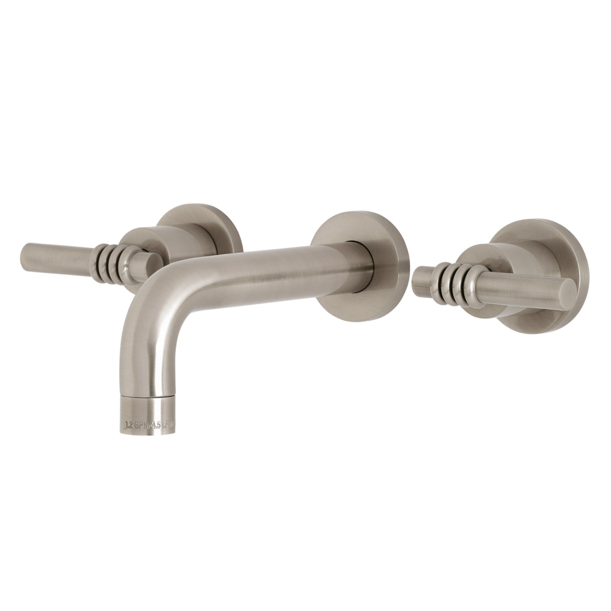 Kingston Brass Ks8128Ml Milano 2-Handle 8 In. Wall Mount Bathroom Faucet, Brushed Nickel