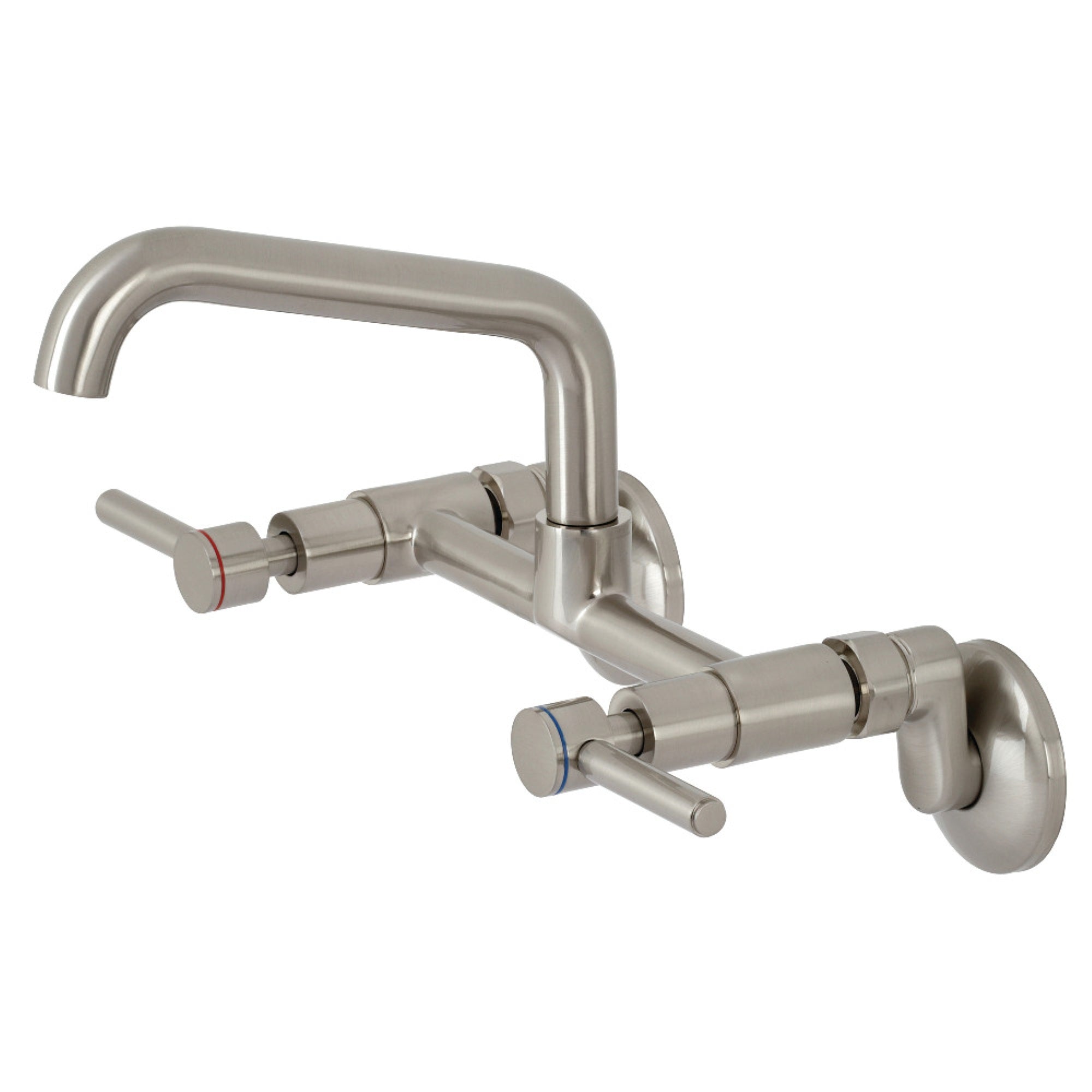 Kingston Brass KS823SN Concord Two-Handle Wall-Mount Kitchen Faucet, Brushed Nickel