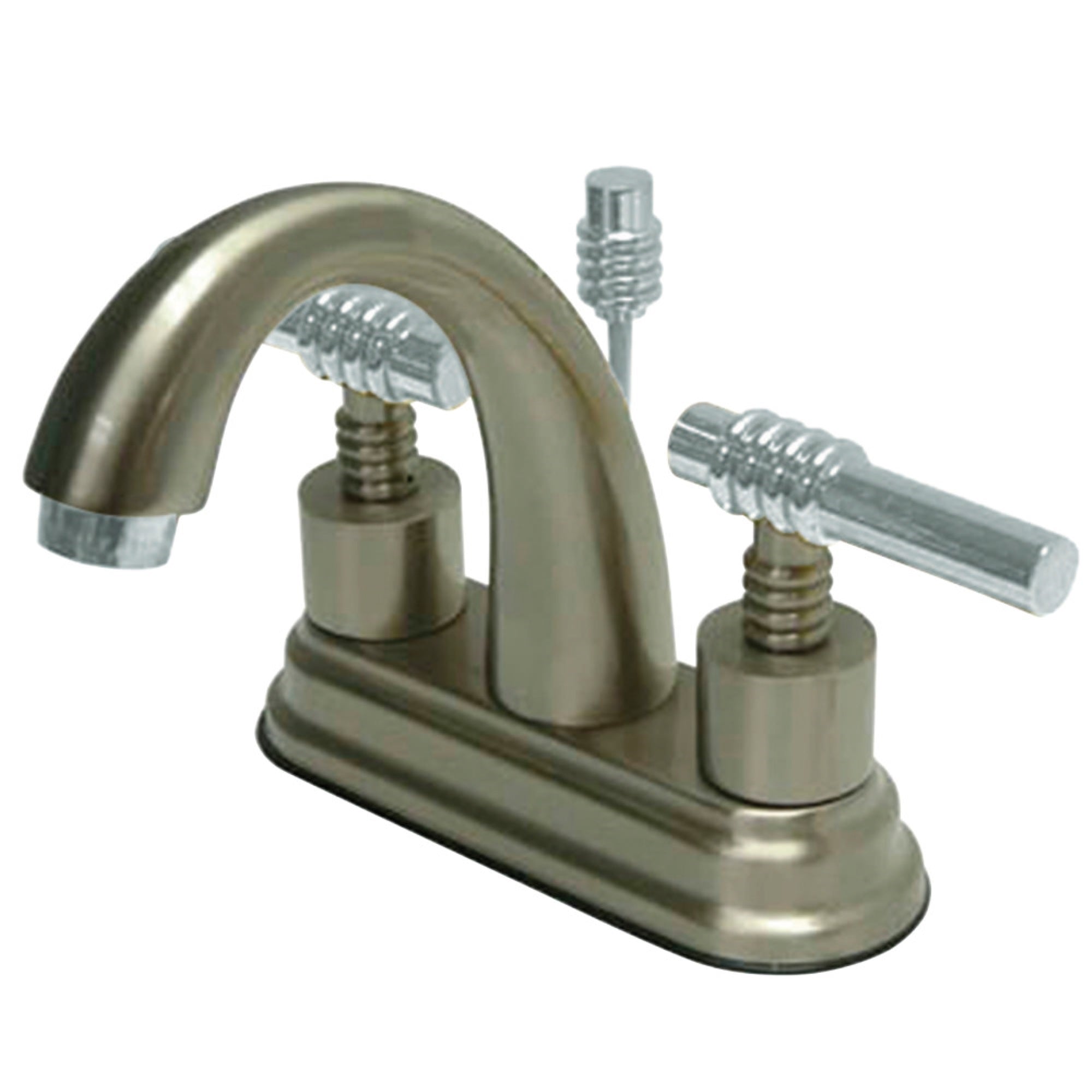 Kingston Brass Ks8617Ml 4 In. Centerset Bathroom Faucet, Brushed Nickel/Polished Chrome