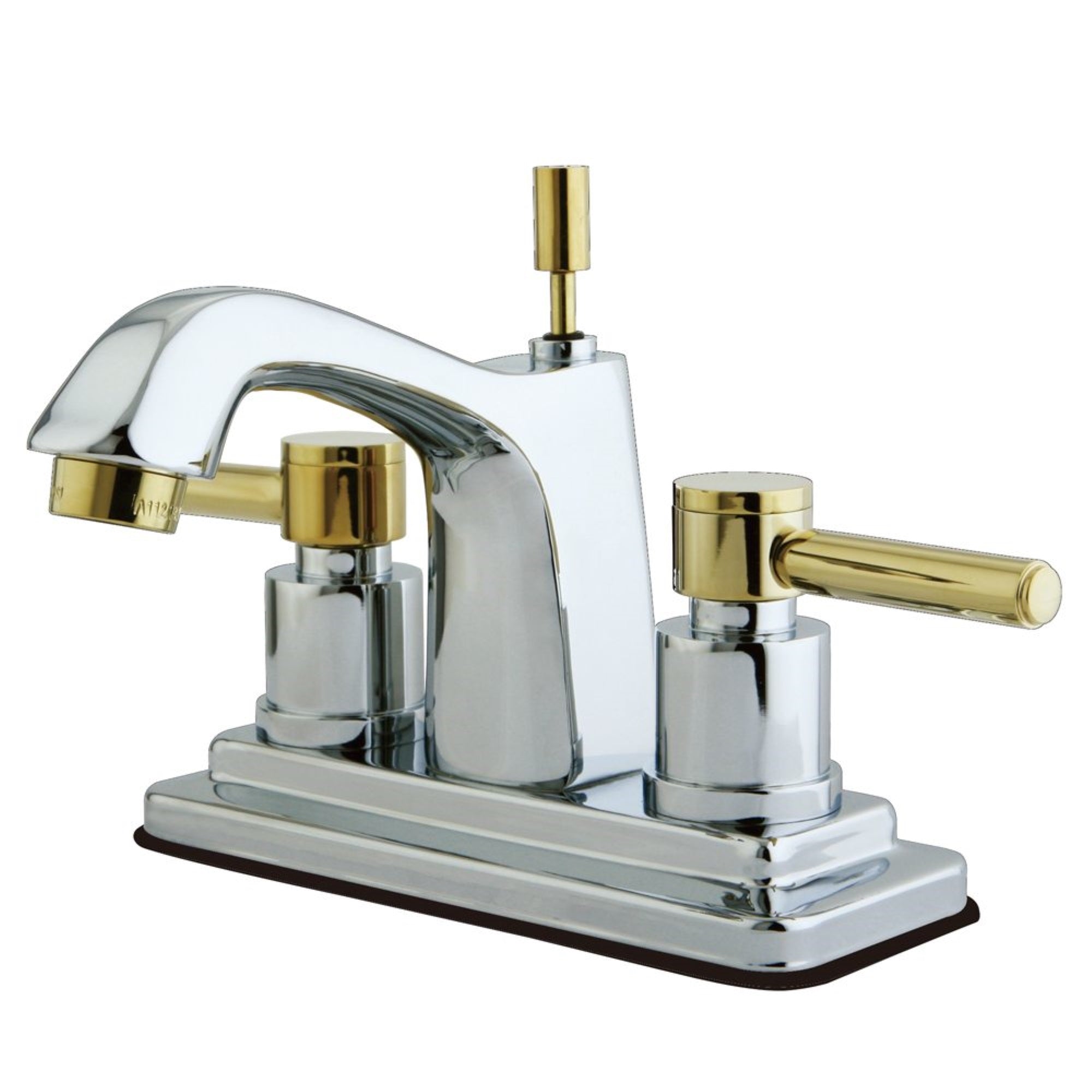 Kingston Brass Ks8644Dl 4 In. Centerset Bathroom Faucet, Polished Chrome/Polished Brass