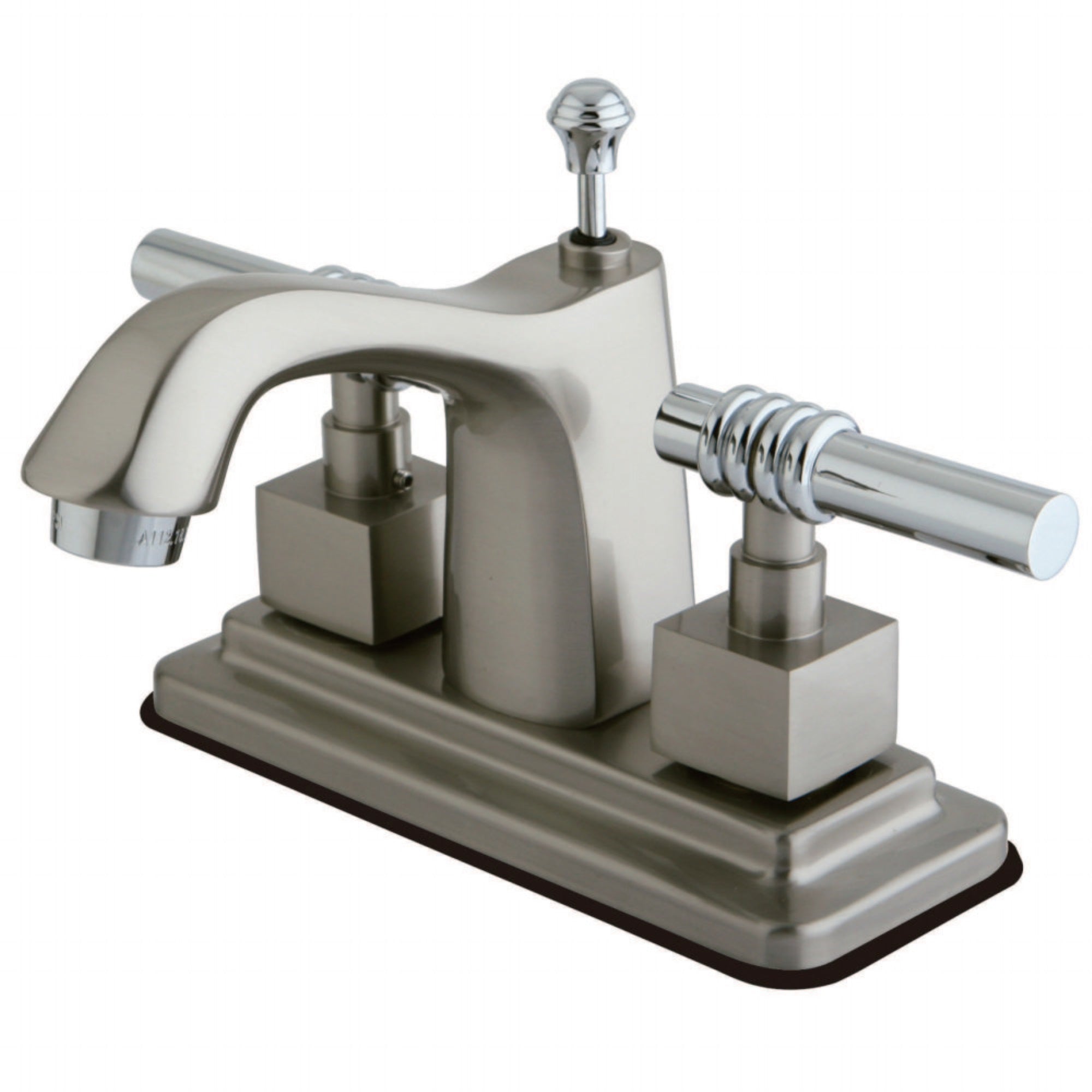 Kingston Brass Ks8647Ql 4 In. Centerset Bathroom Faucet, Brushed Nickel/Polished Chrome
