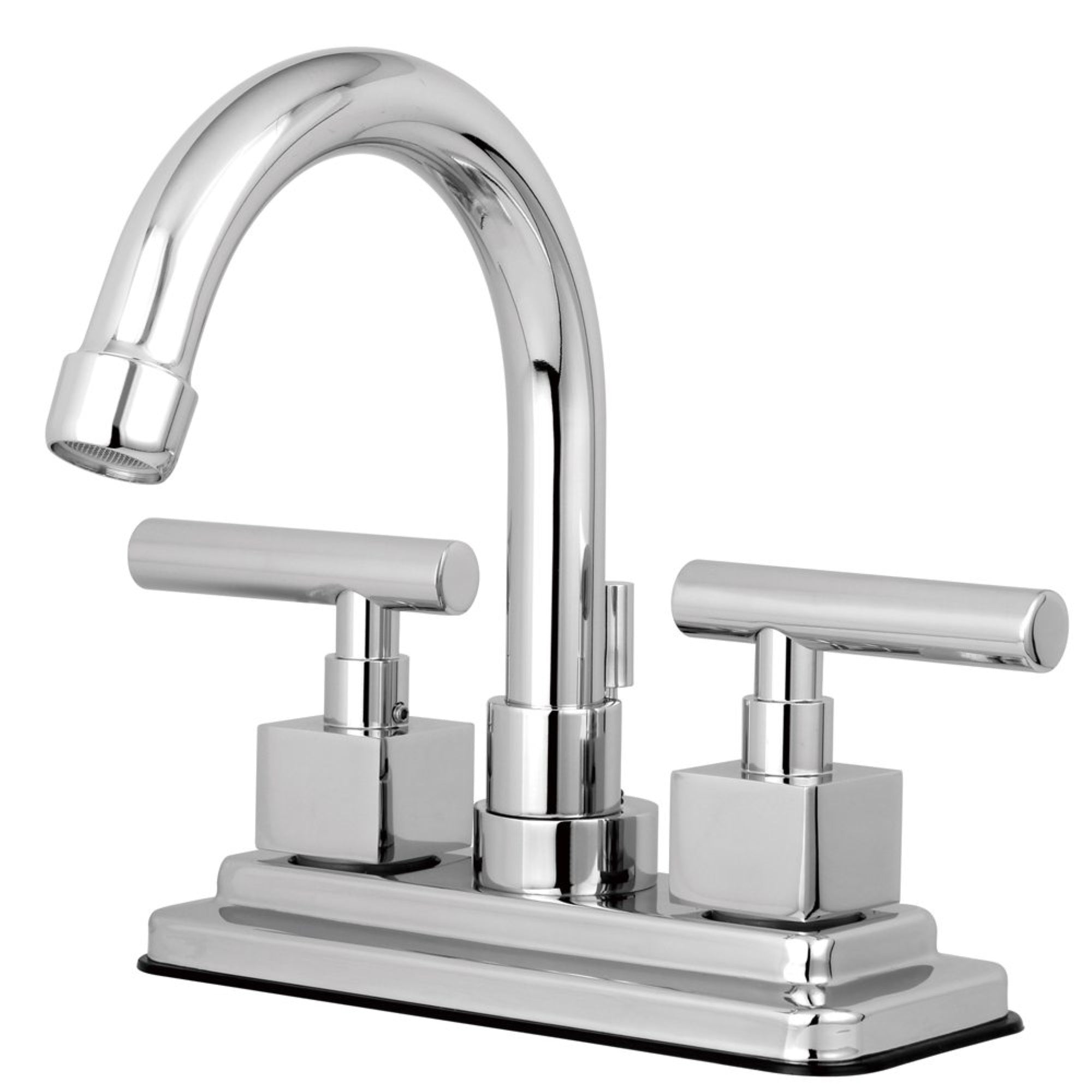 Kingston Brass Ks8661Cql Claremont 4 In. Centerset Bathroom Faucet With Brass Pop-Up, Polished Chrome