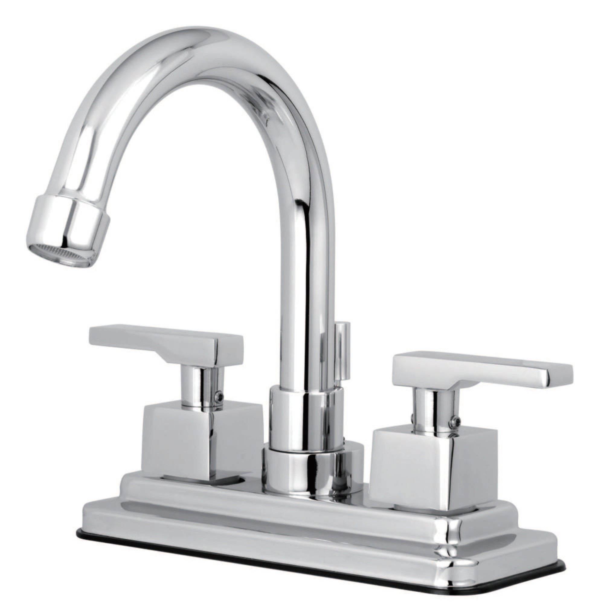 Kingston Brass Ks8661Qll Executive 4 In. Centerset Bathroom Faucet With Brass Pop-Up, Polished Chrome