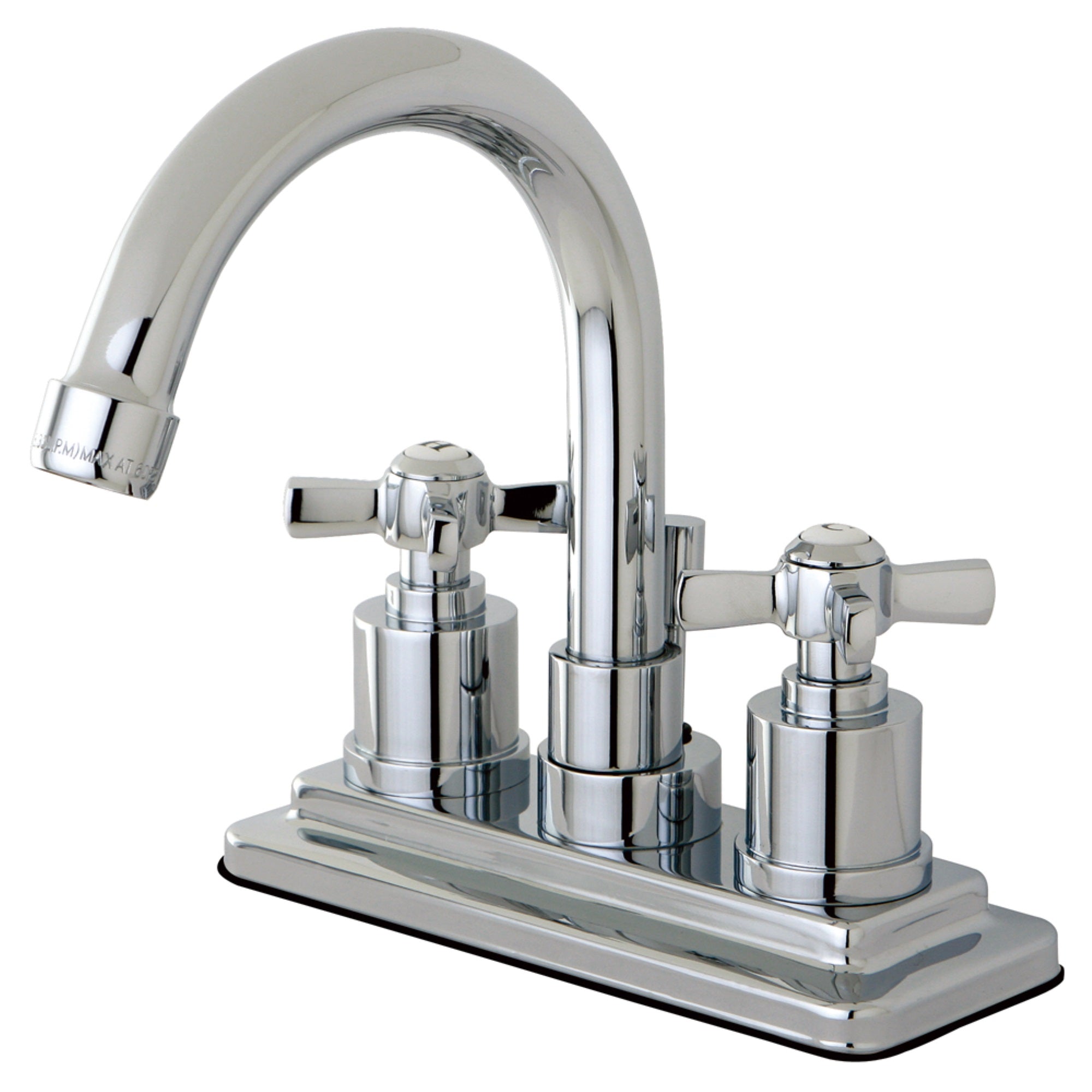 Kingston Brass Ks8661Zx Millennium 4 In. Centerset Bathroom Faucet With Brass Pop-Up, Polished Chrome