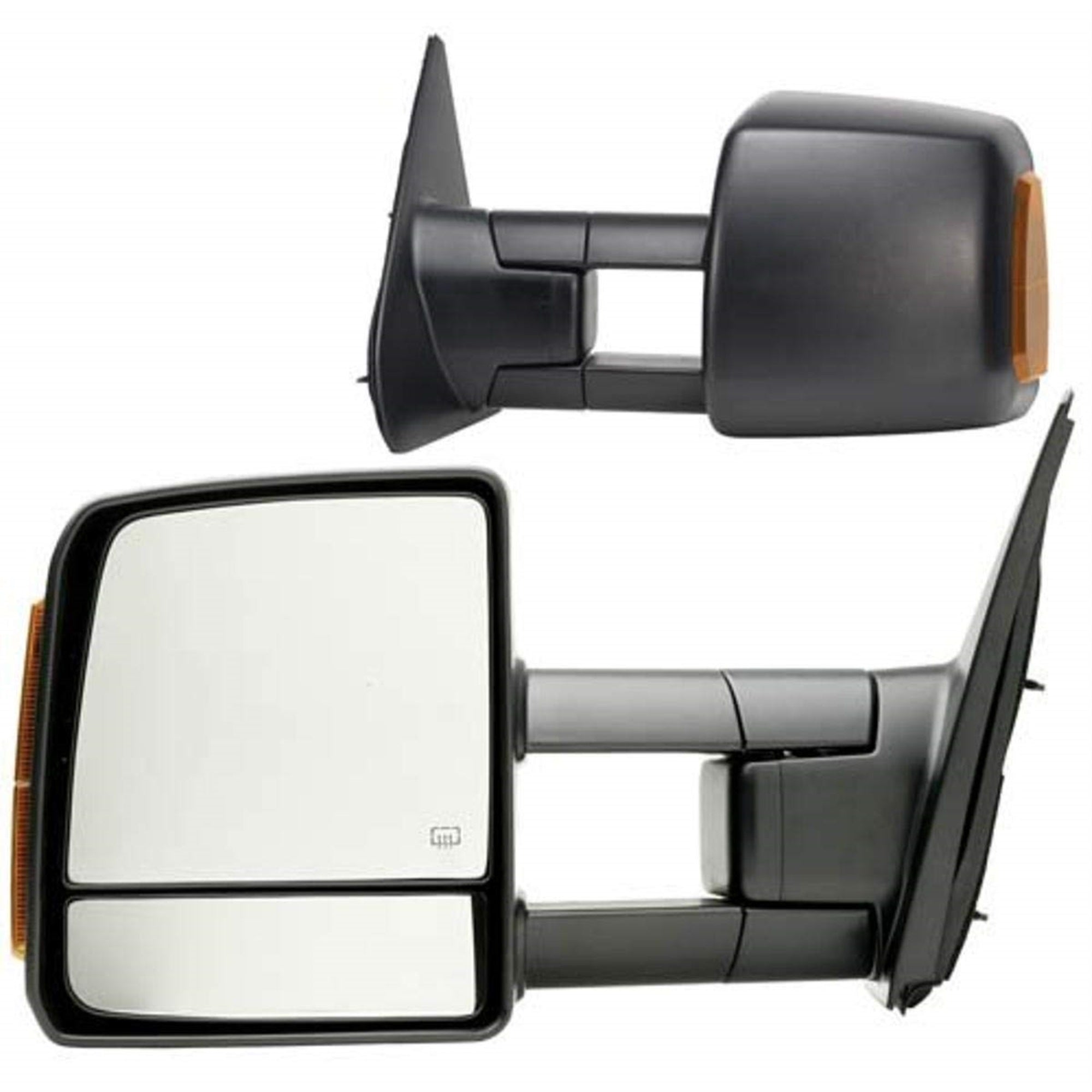 Fit System 70103-04T Towing Mirror Pair For Toyota Tundra Pick-Up, Sequoia, W/Turn Signal & Running Lights, Extendable, Dual Mirror, Textured Black, Foldaway