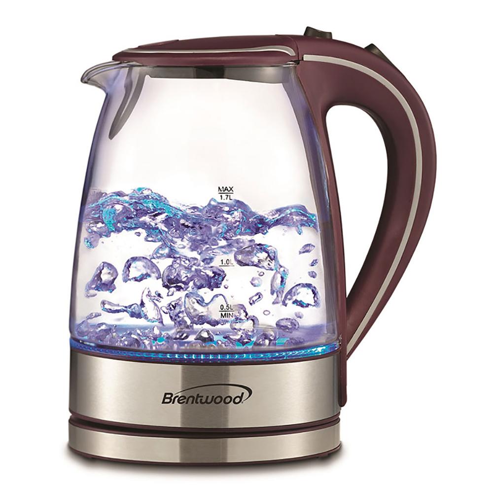 BRENTWOOD 1.7L TEMPERED GLASS KETTLE PRP