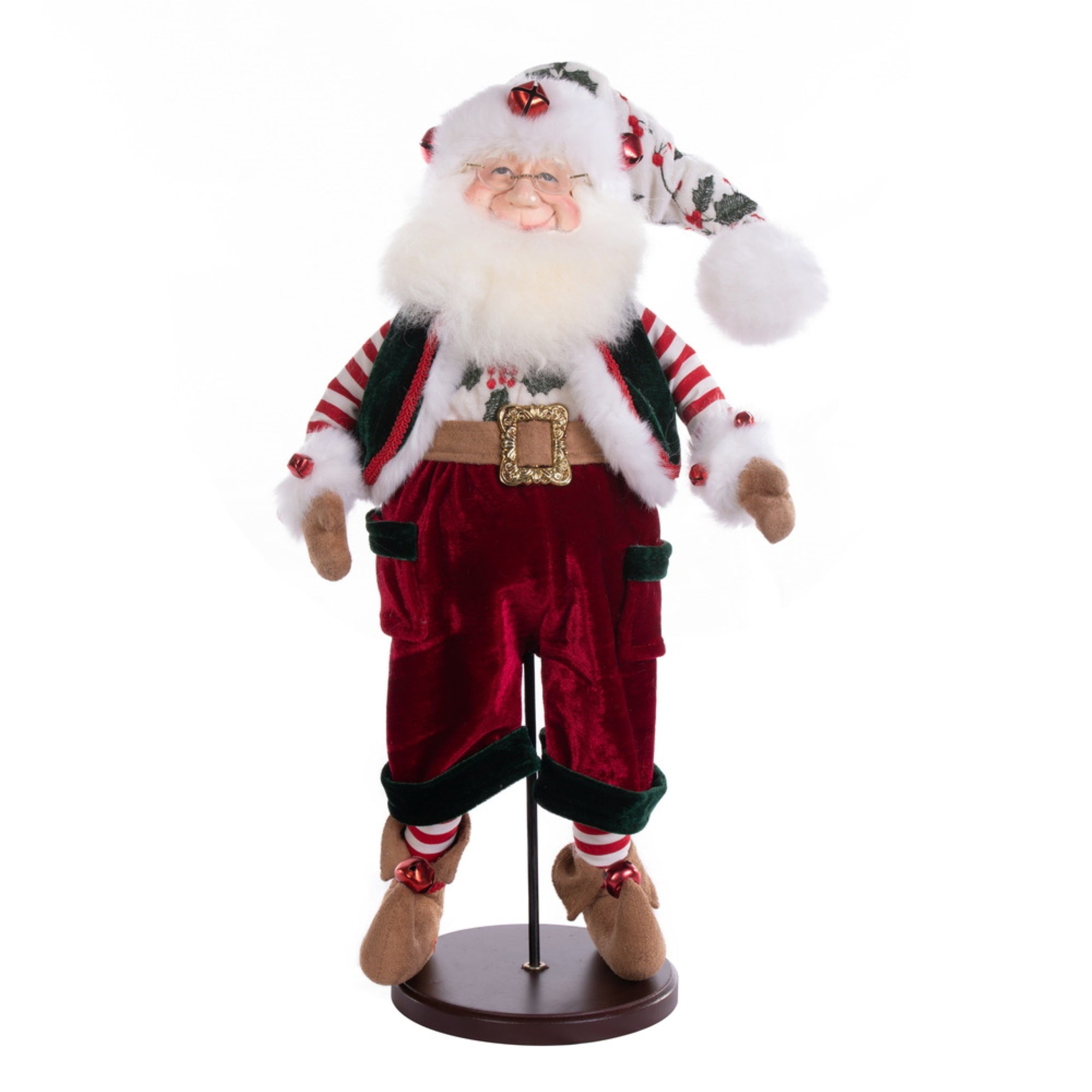 19” Holly Jolly Santa Doll with Stand