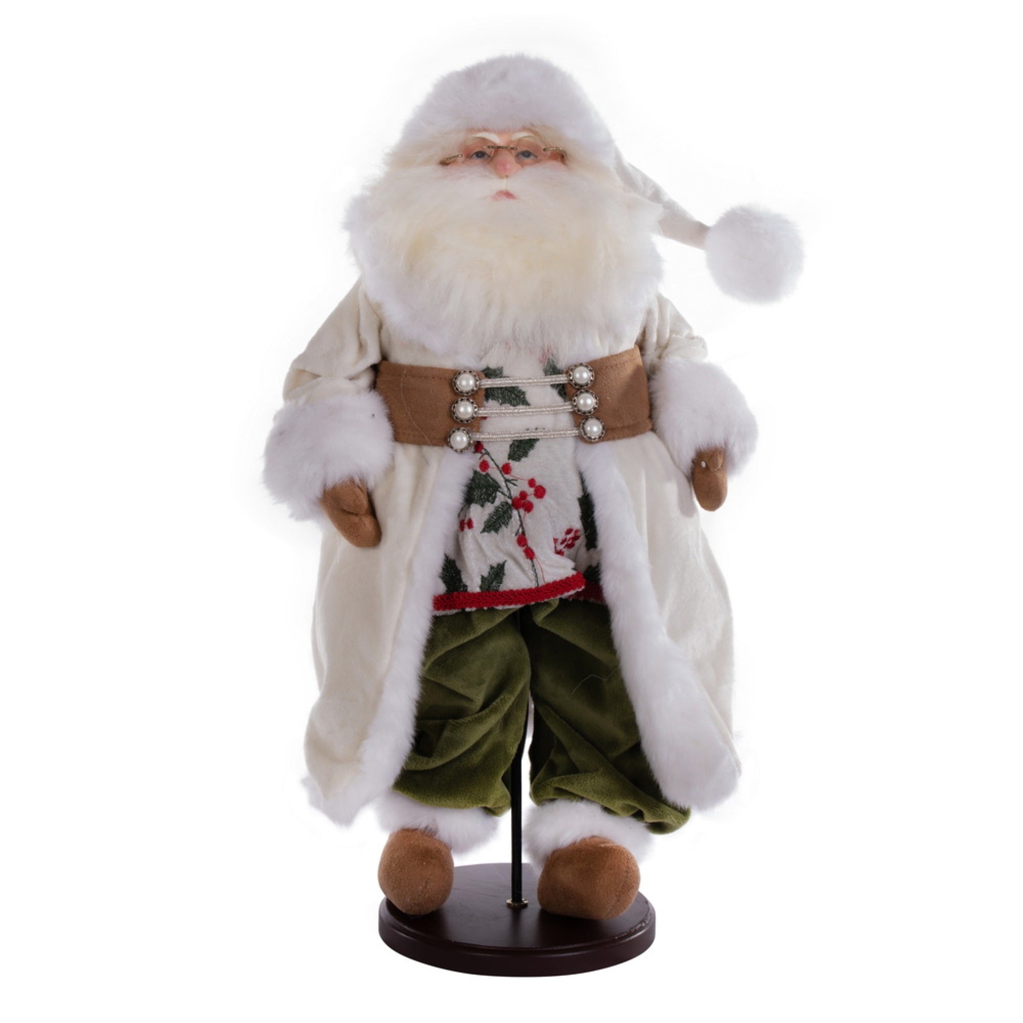 19” Happy Holly Daze Santa Doll w Stand