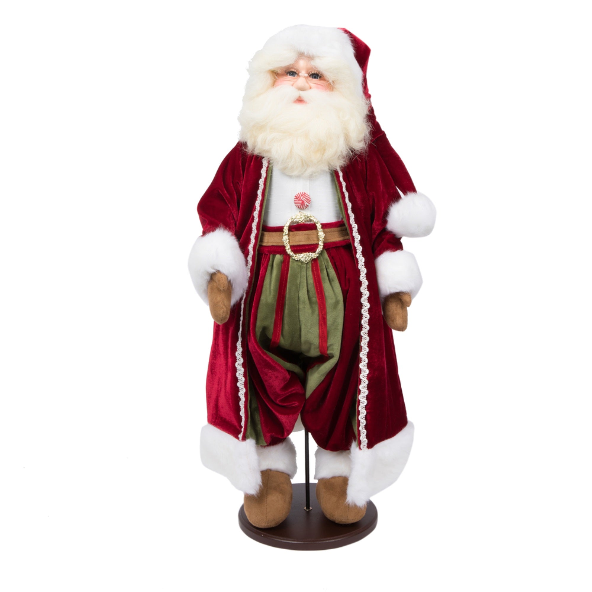 28” Deck The Halls Santa Doll with Stand