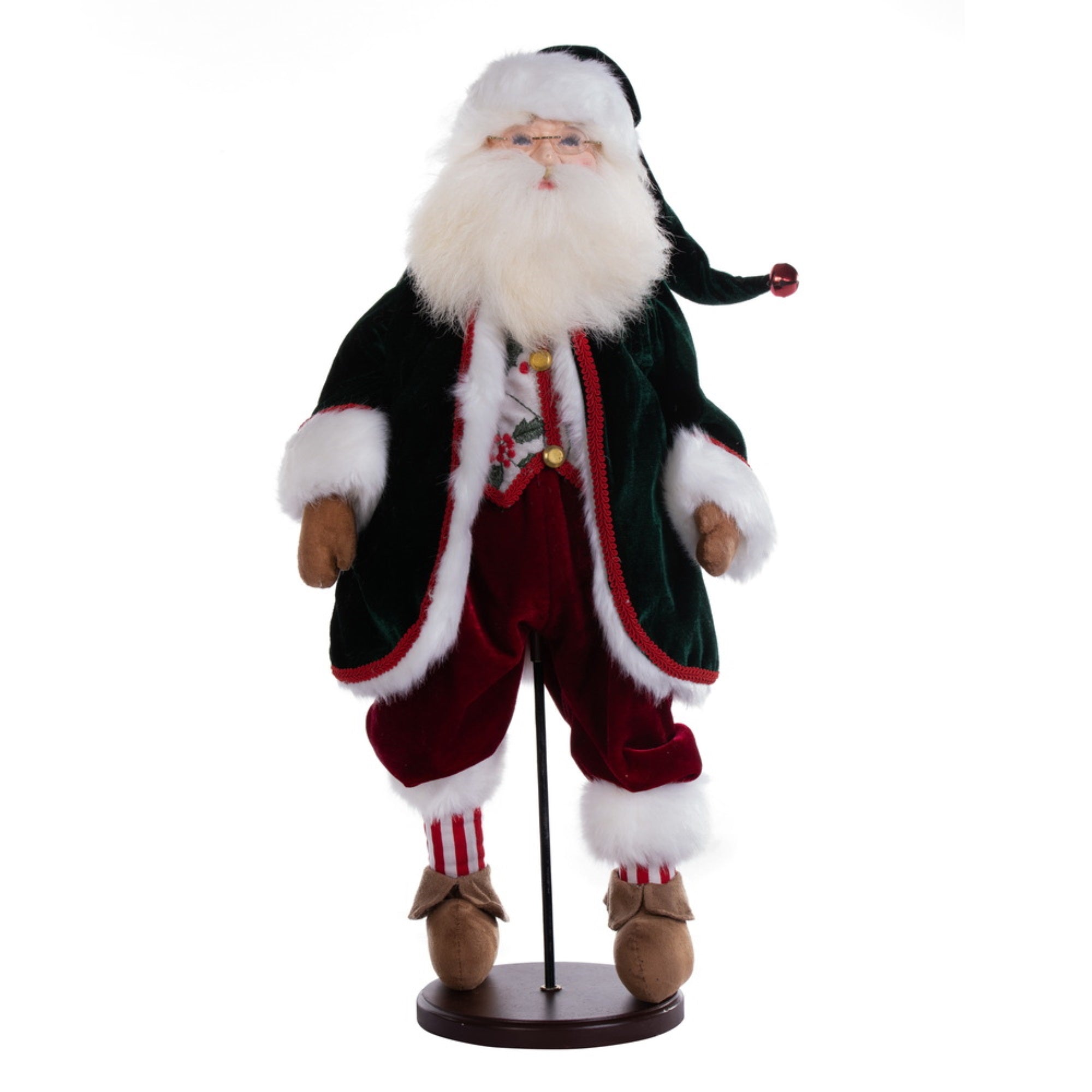 19” Jingle Bell Santa Doll w Stand
