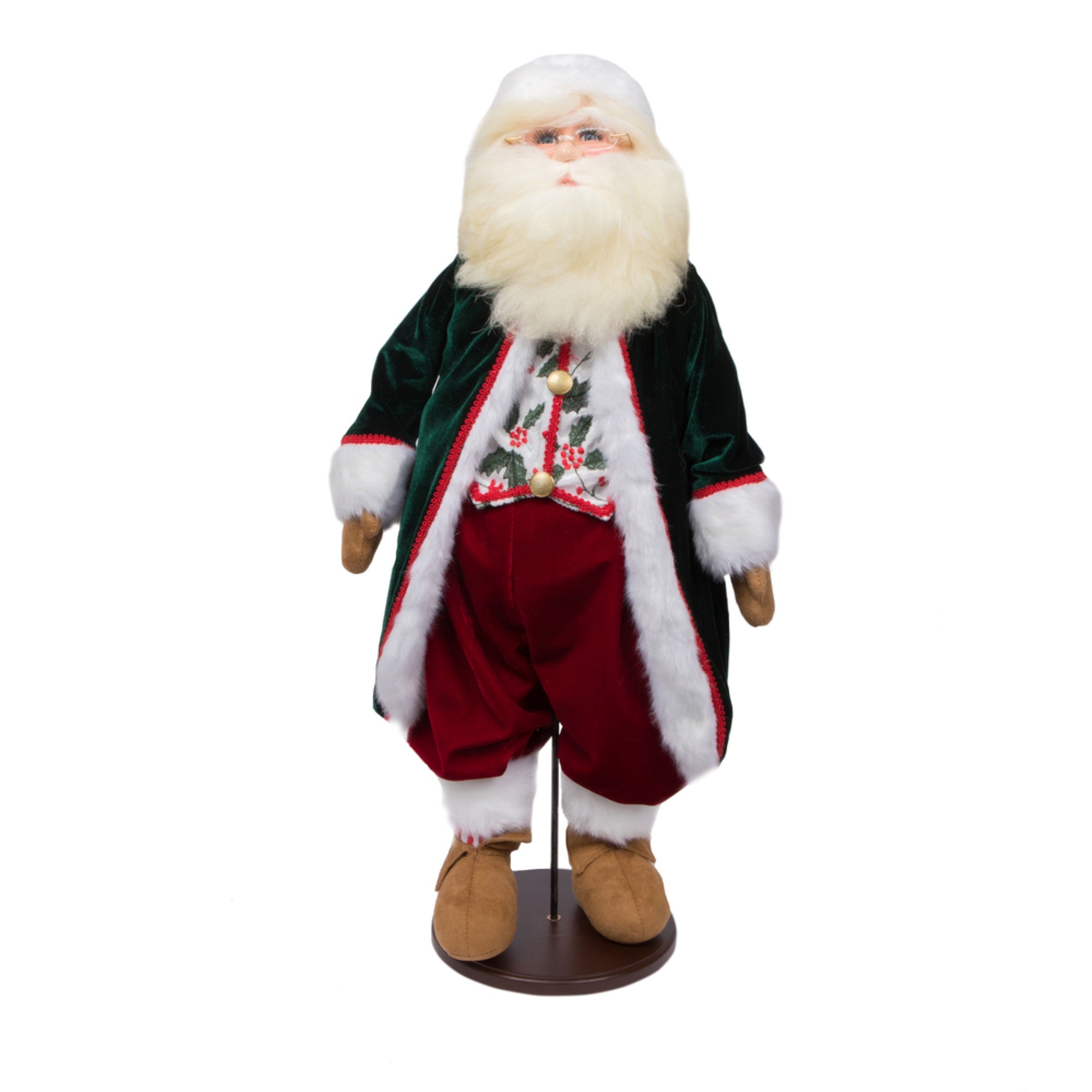 28” Jingle Bell Santa Doll w Stand