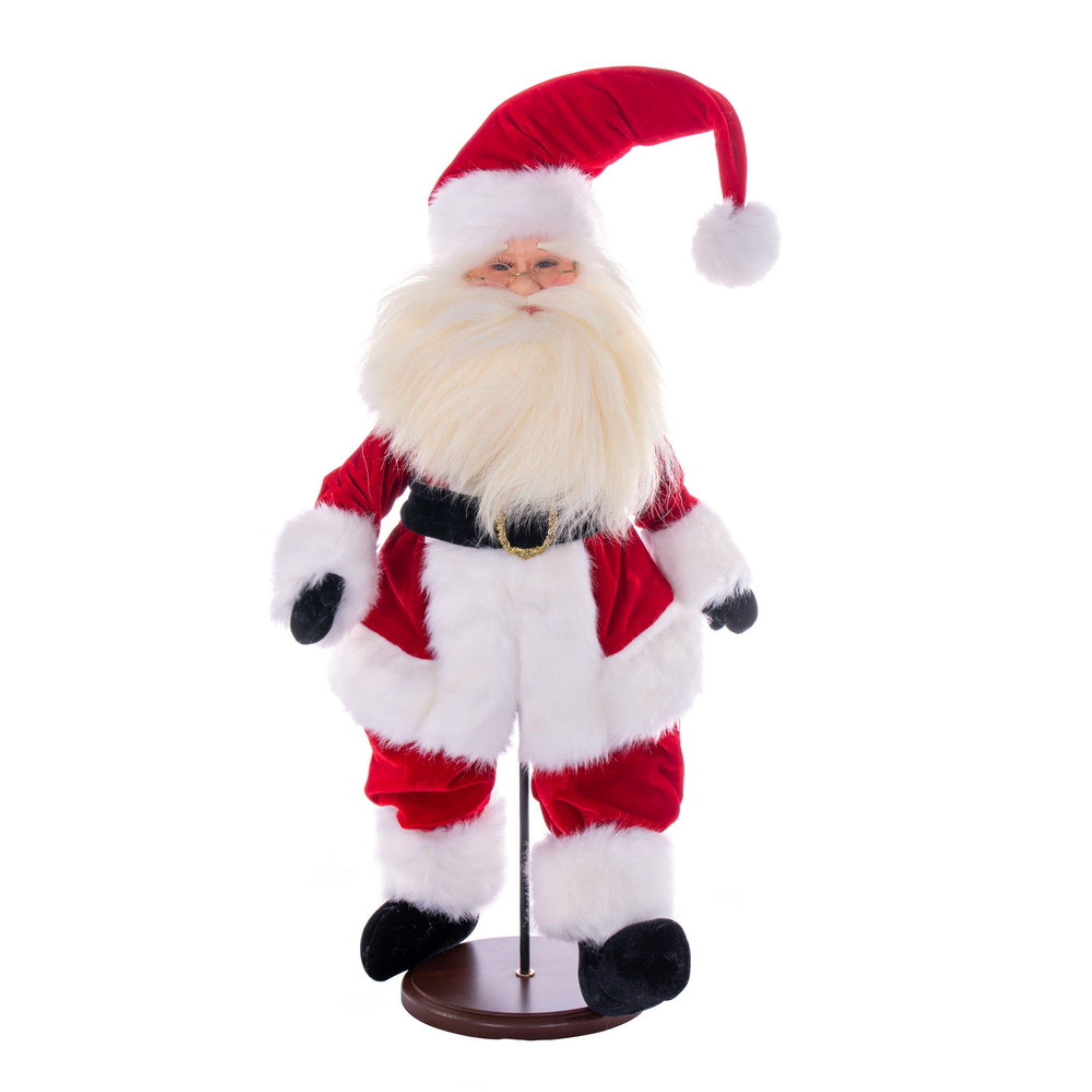 18” Red Velvet Light Compl Santa w Stand