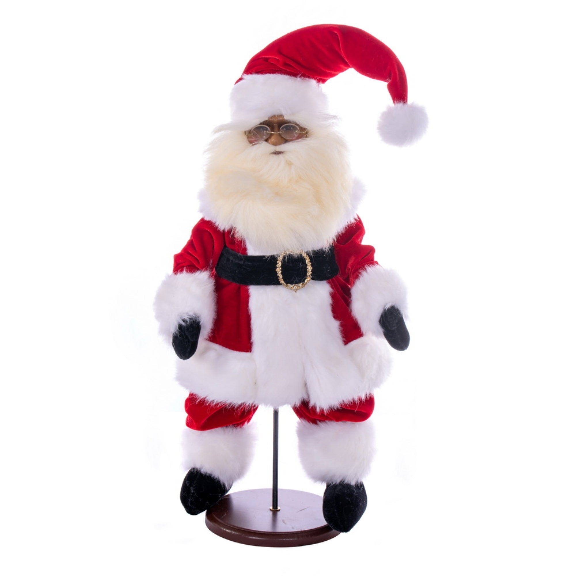 18” Red Velvet Dark Compl Santa w Stand