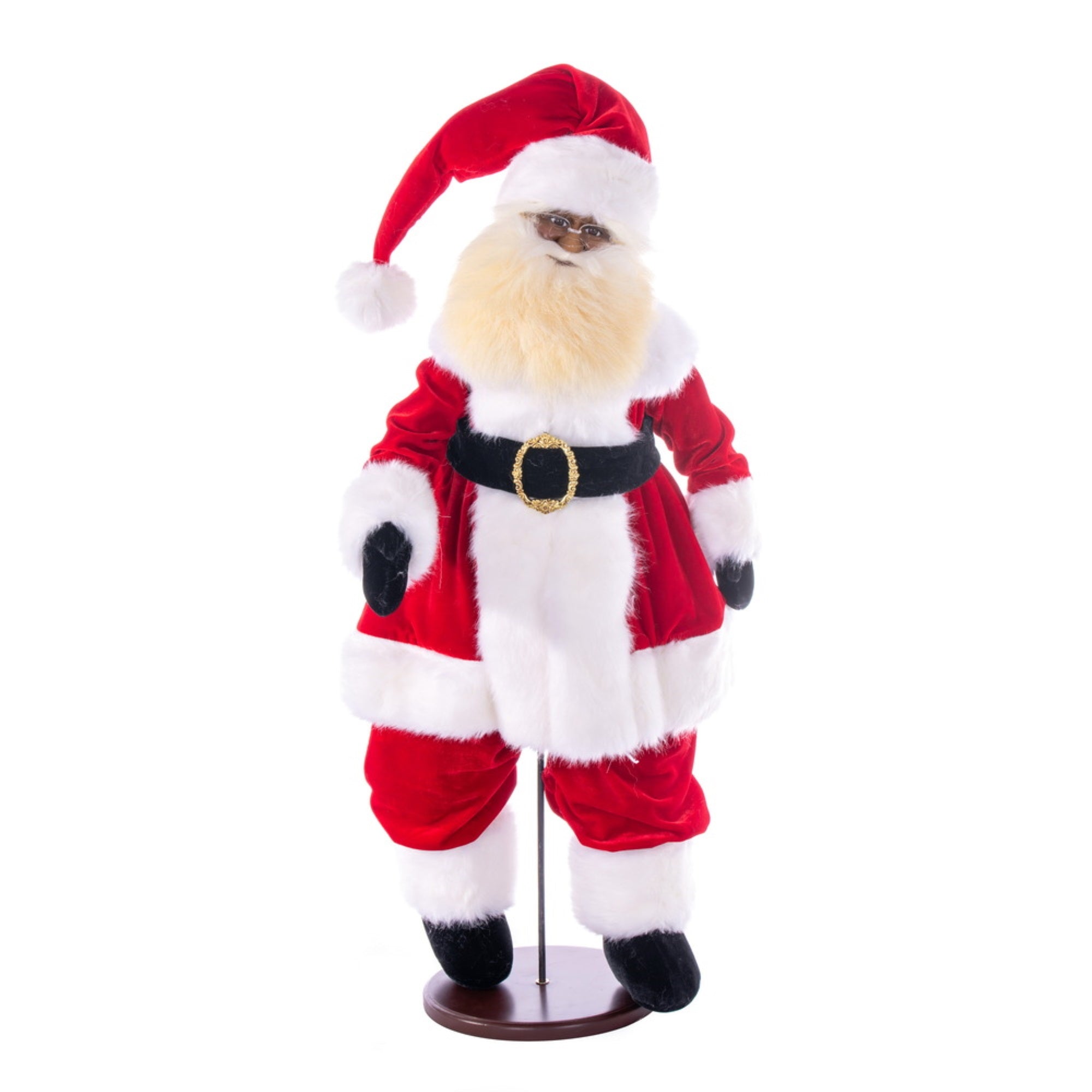 28” Red Velvet Dark Compl Santa w Stand