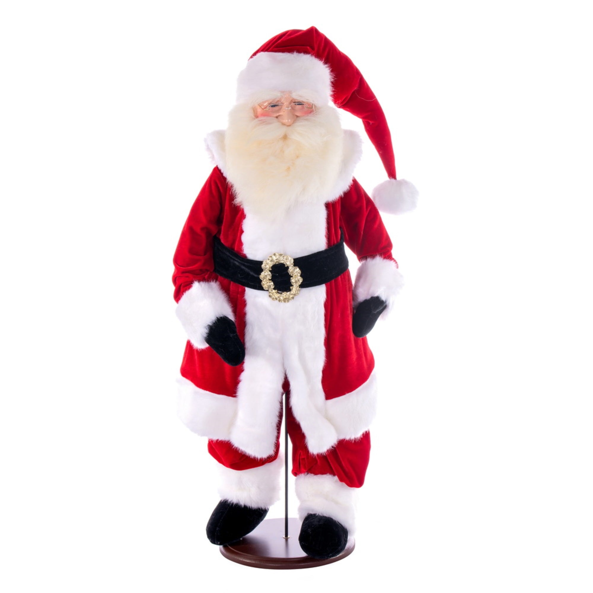 36” Red Velvet Light Compl Santa w Stand