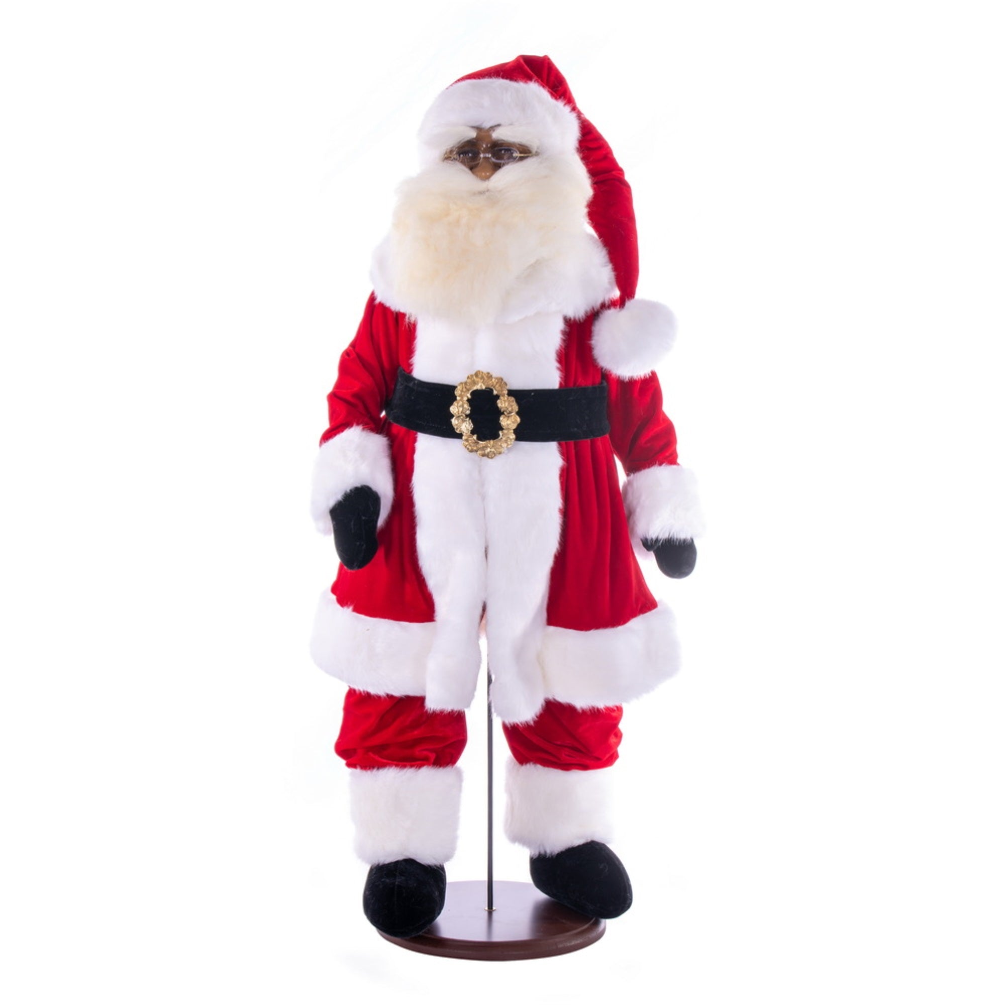 36” Red Velvet Dark Compl Santa w Stand
