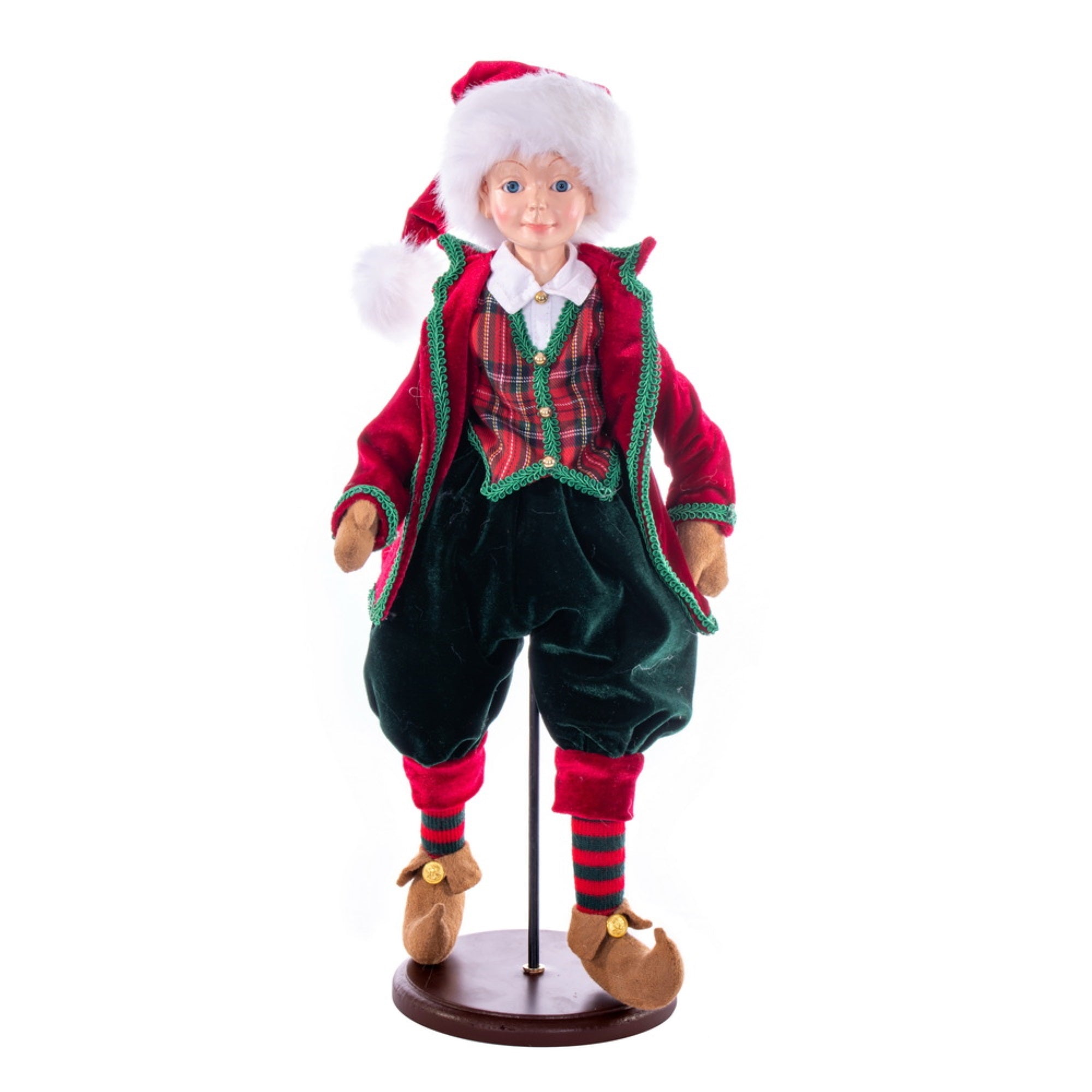 18” Red Plaid Fairy Boy with Stand