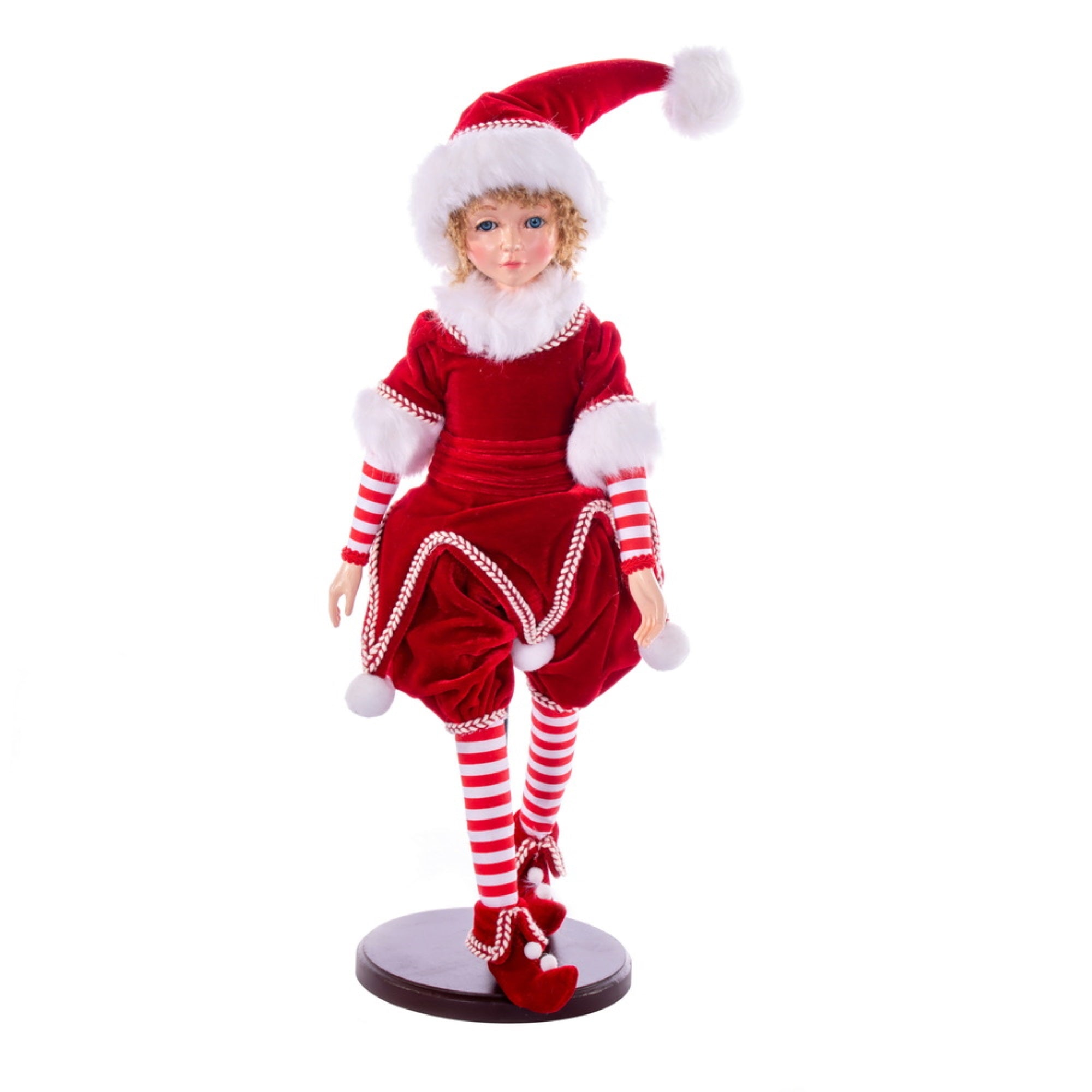18” Red Peppermint Fairy Girl w Stand