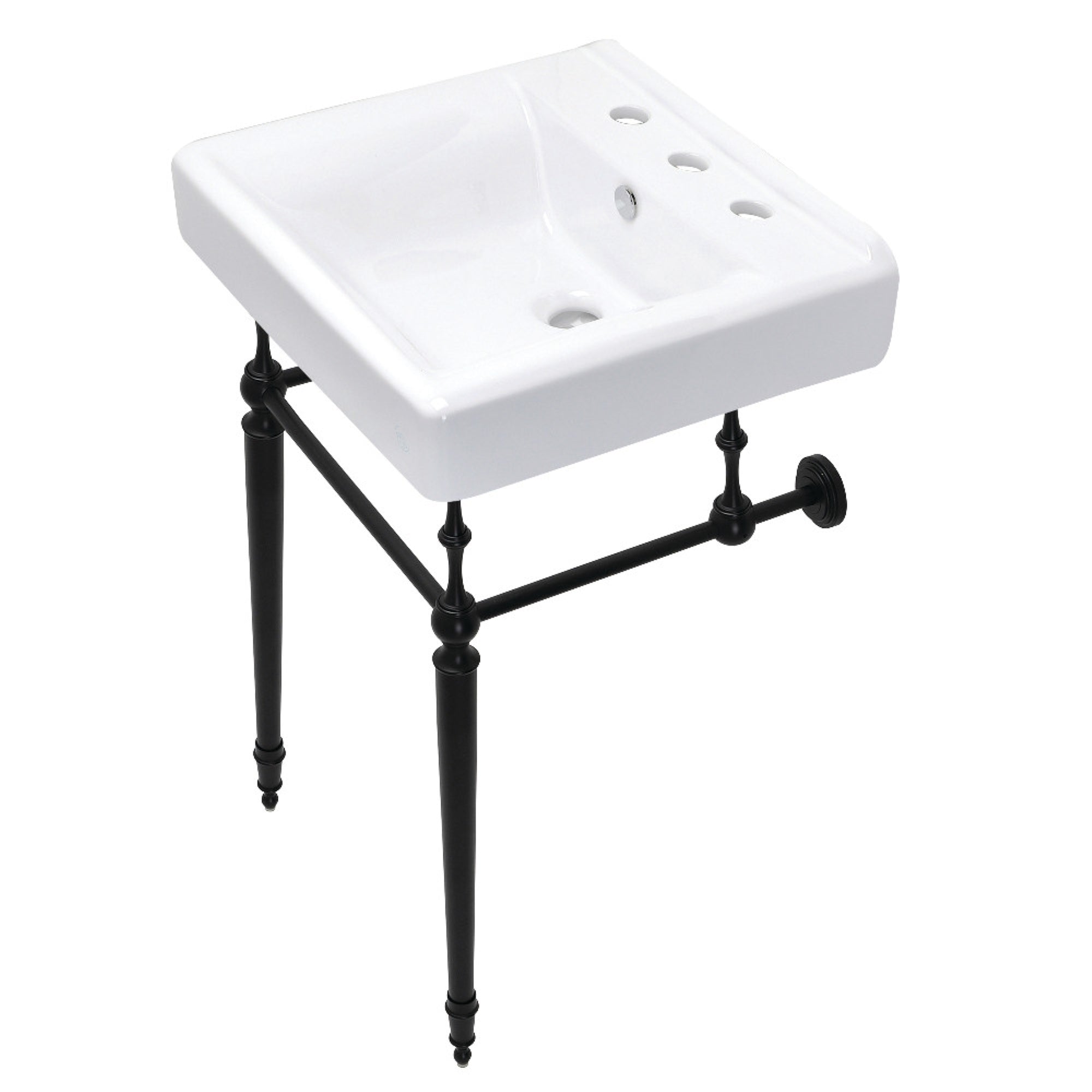 Kingston Brass Kvpb2018W80 Edwardian 20-Inch Console Sink Set, Matte Black