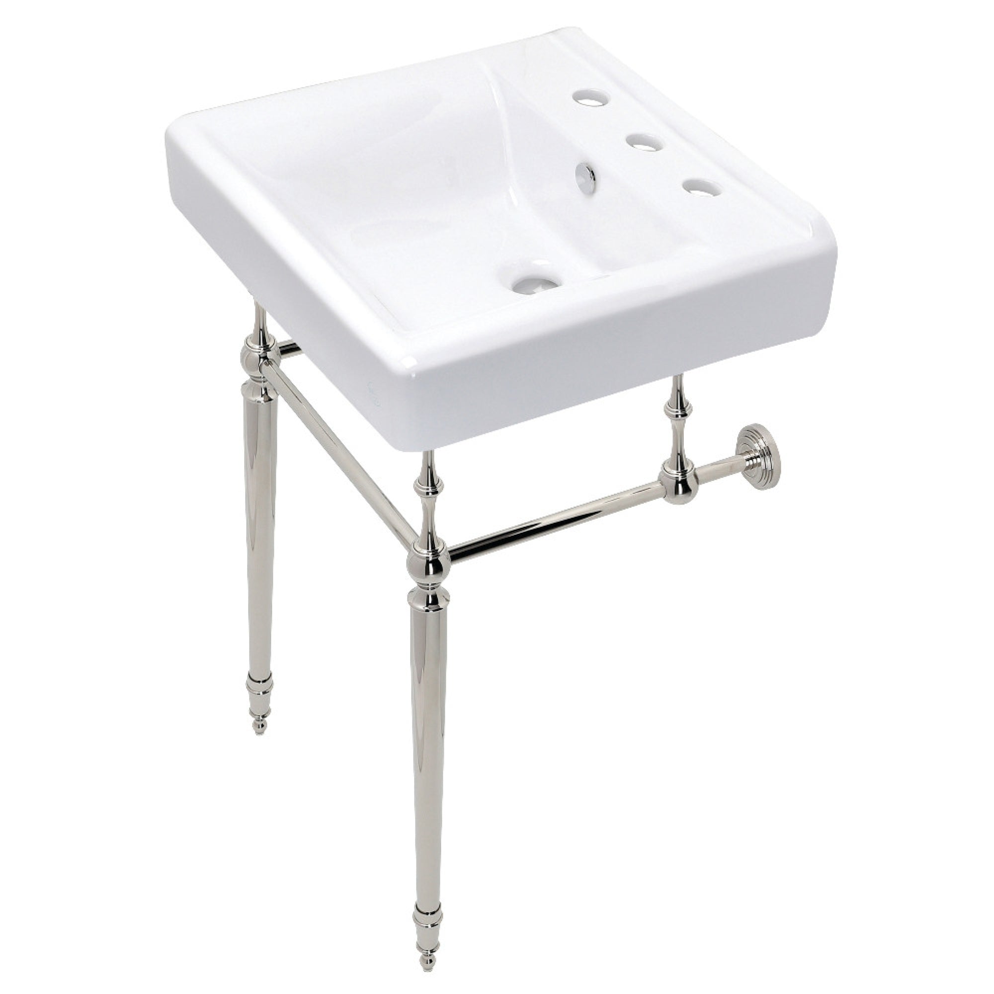 Kingston Brass Kvpb2018W86 Edwardian 20-Inch Console Sink Set, Polished Nickel