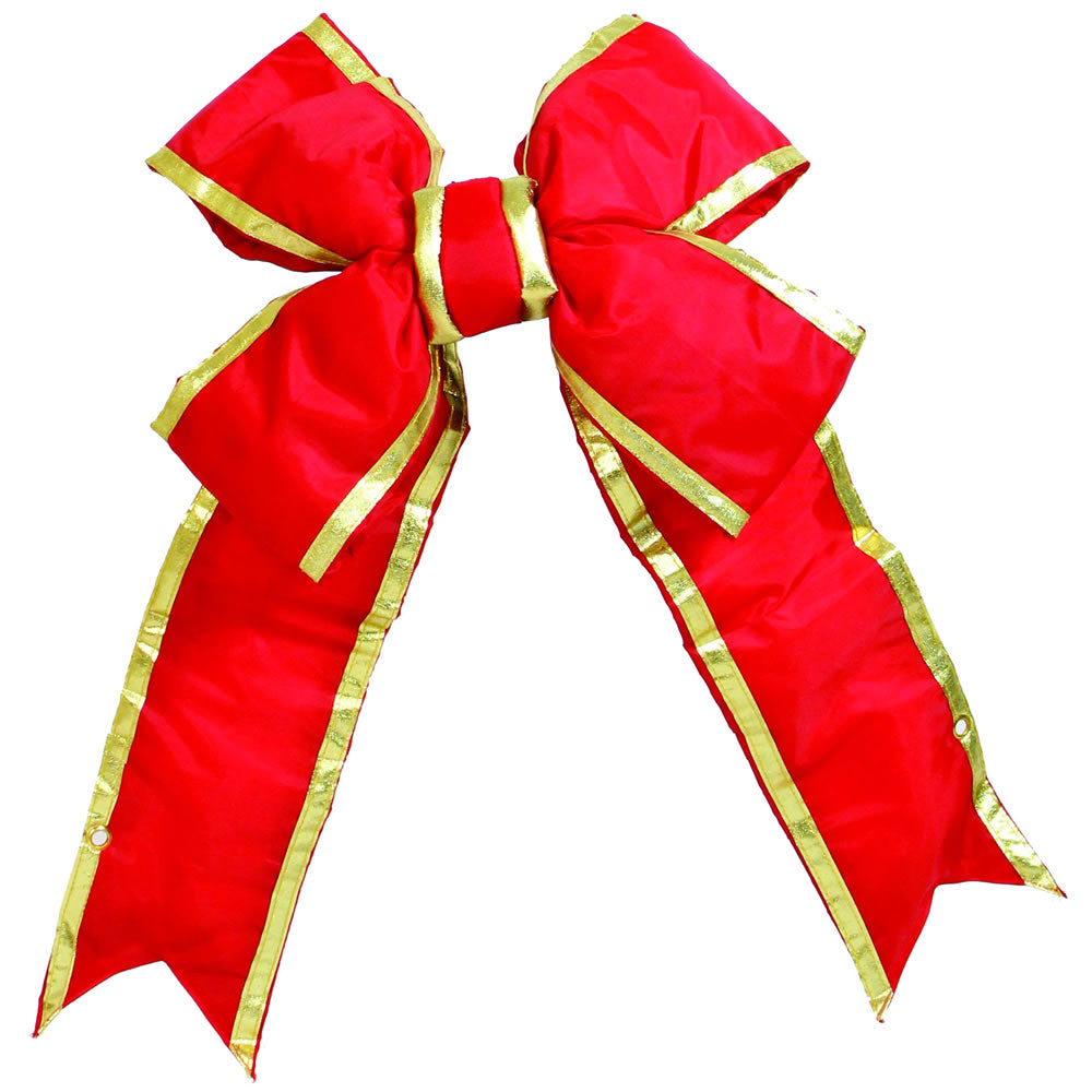Vickerman 48″ x 60″ Red-Gold Nylon Out Bow 12″ Sz - L130448