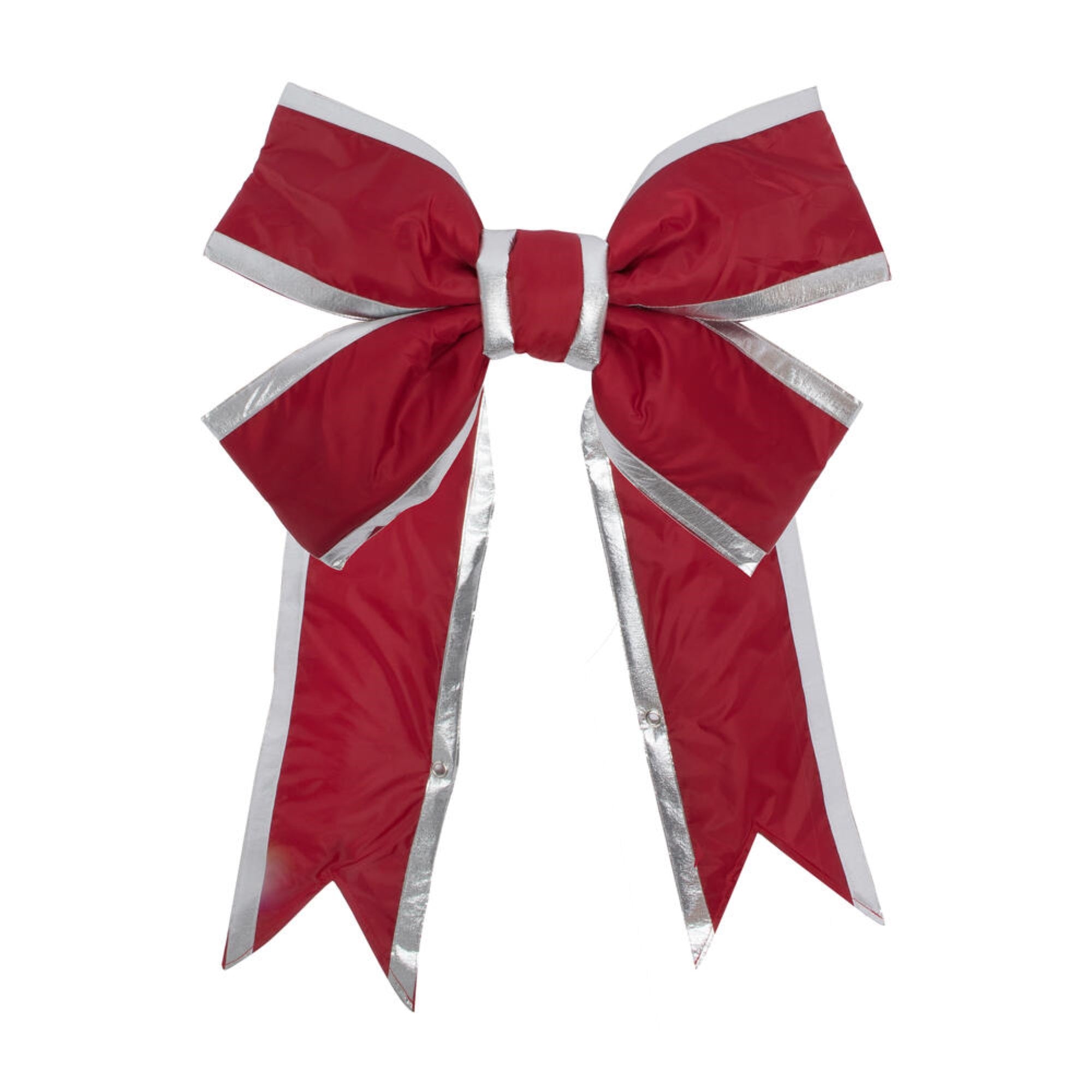 Vickerman 60” Red-Silver Nylon Outdoor Christmas Bow