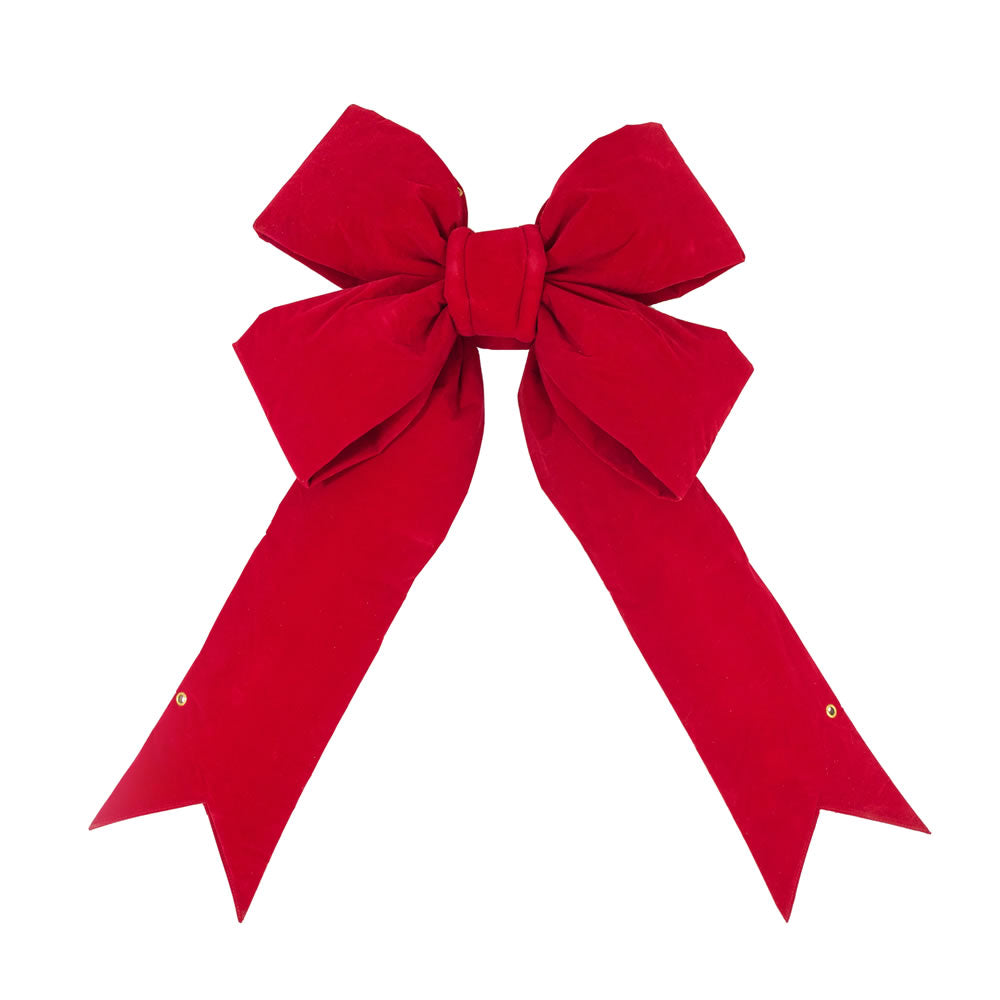 Vickerman 24″ x 30″ Red Velvet Outdoor Bow 7″ Size - L131324