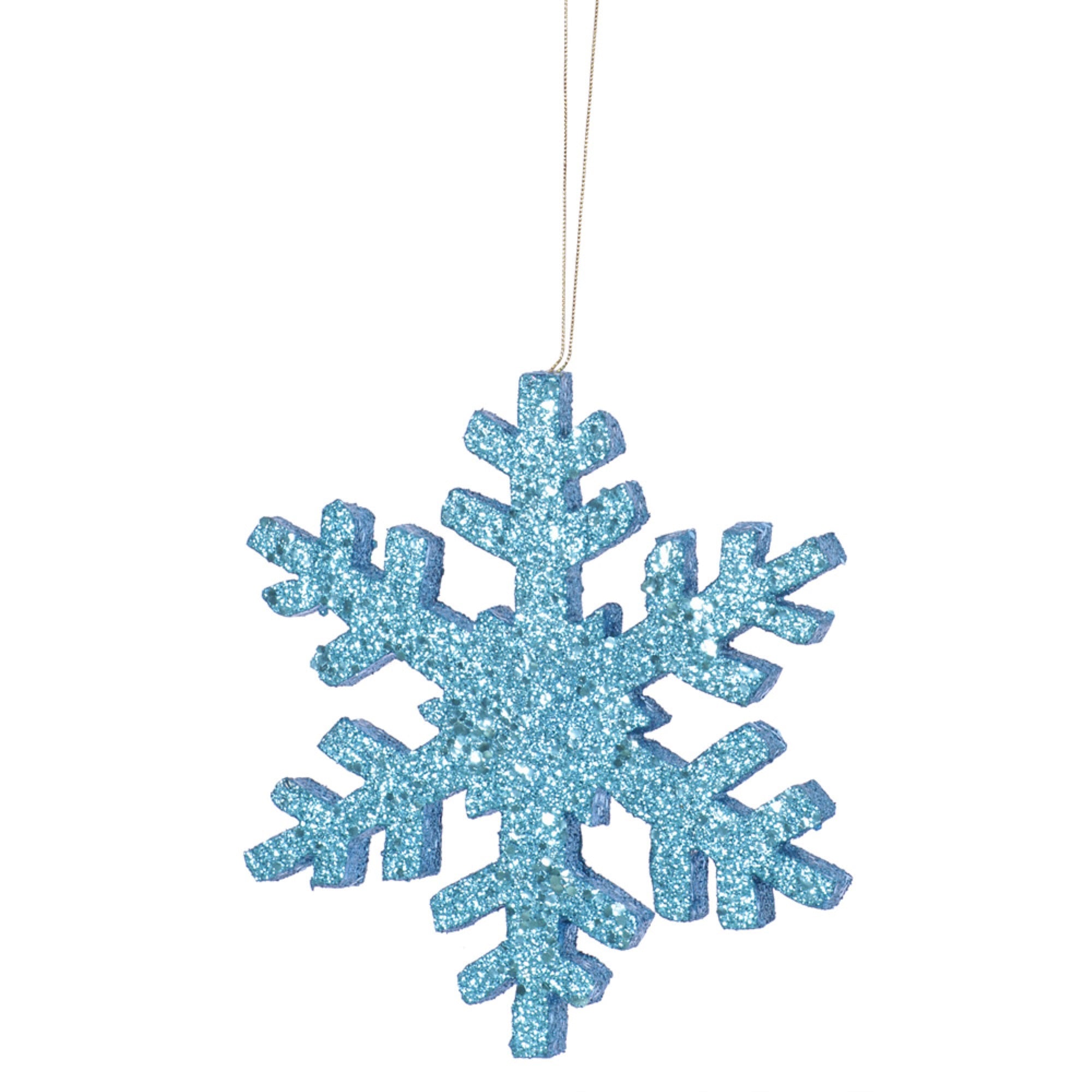 Vickerman 8” Turquoise Glitter Snowflake Christmas Ornament
