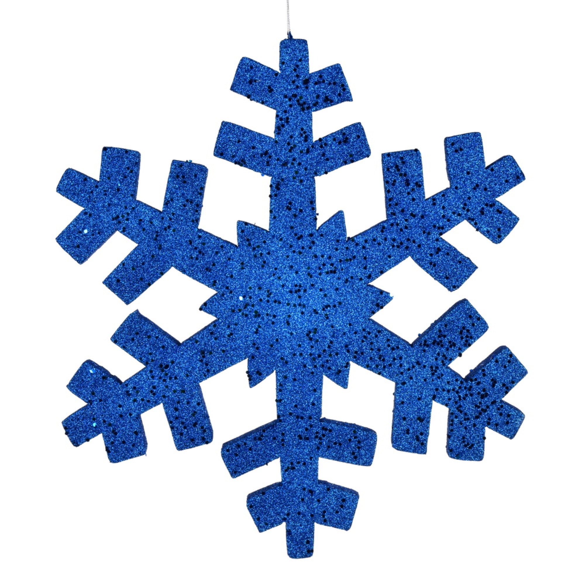 18” Blue Outdoor Glitter Snowflake
