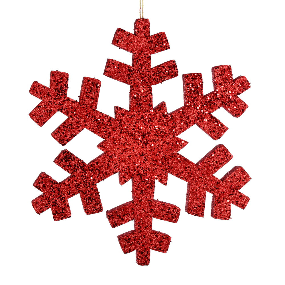 Vickerman 18″ Red Outdoor Glitter Snowflake - L134603