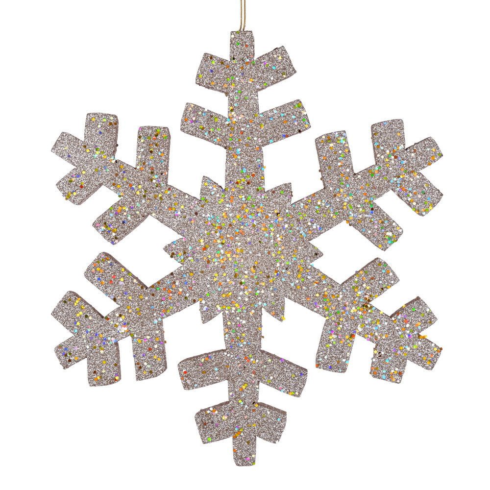 Vickerman 18″ Champagne Outdoor Glitter Snowflake - L134611