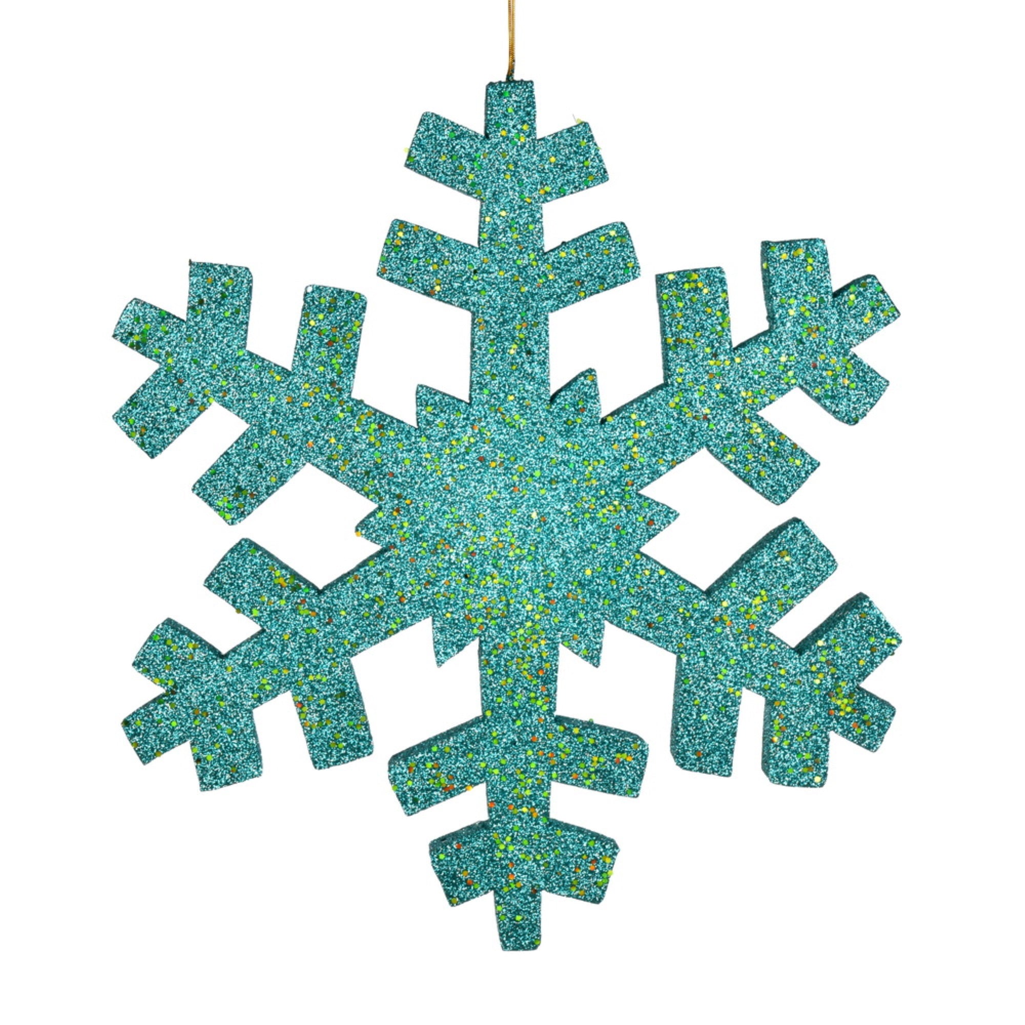 18” Turquoise Outdoor Glitter Snowflake