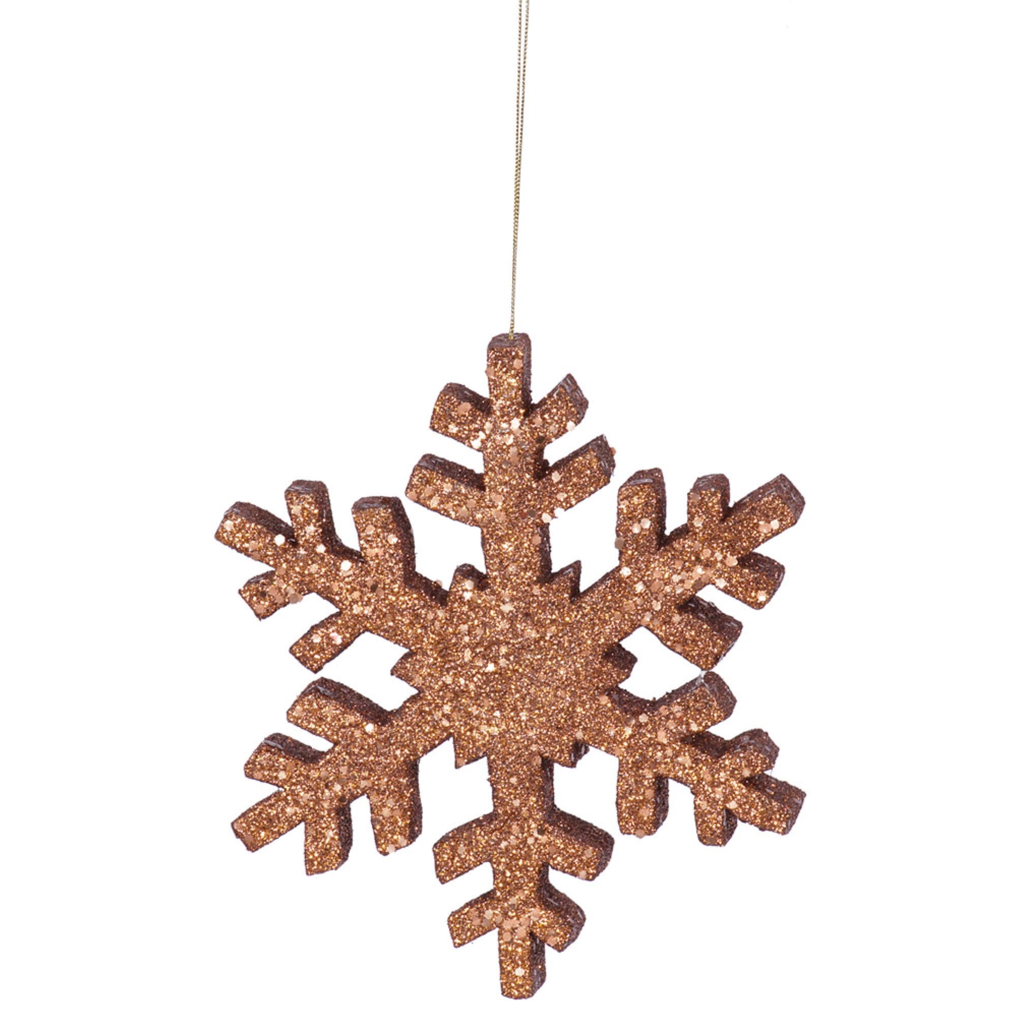 18” Copper Outdoor Glitter Snowflake