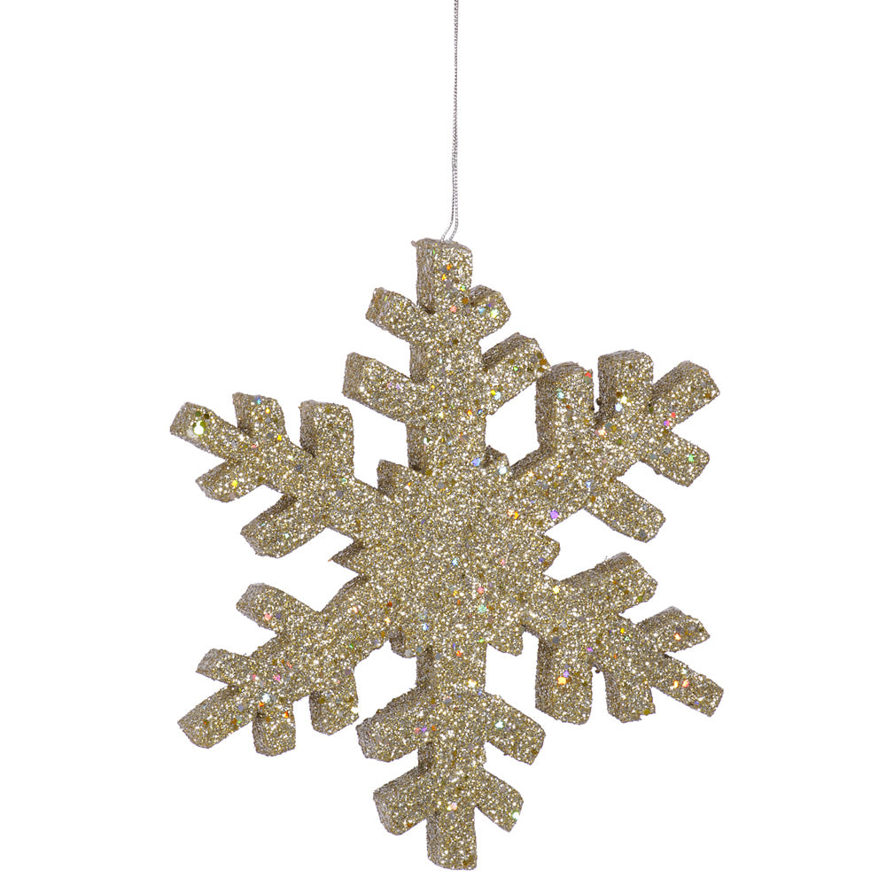 Vickerman 24″ Champagne Outdoor Glitter Snowflake - L134711