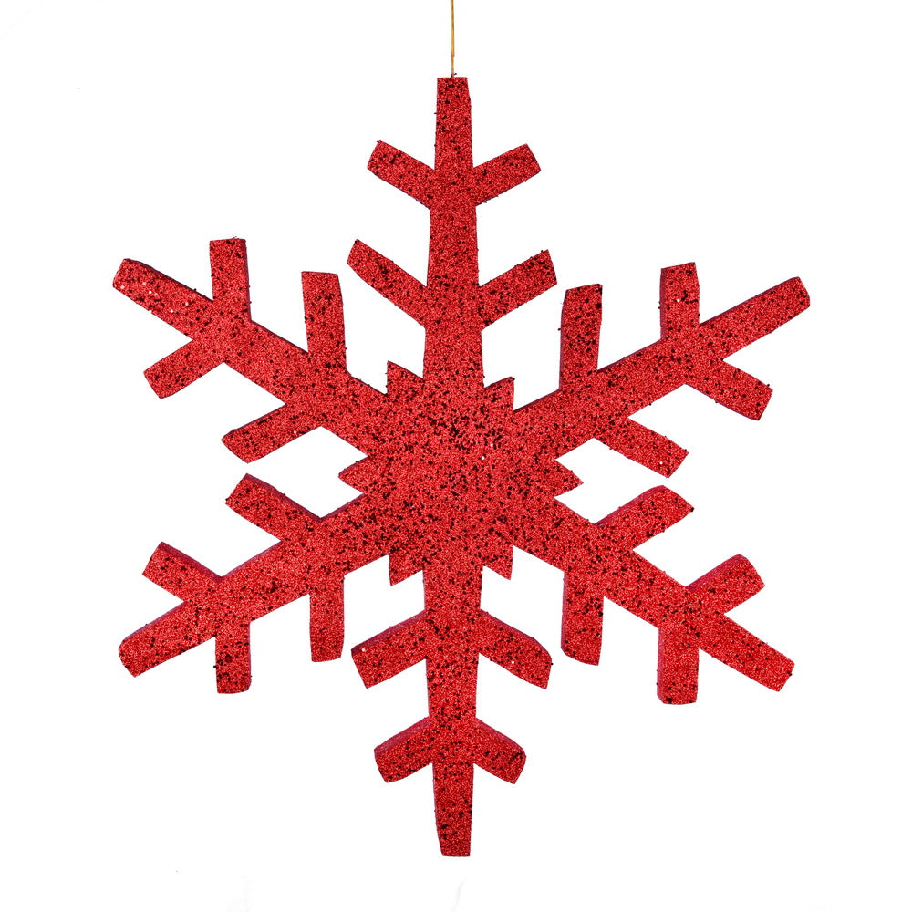 Vickerman 30″ Red Outdoor Glitter Snowflake - L134803