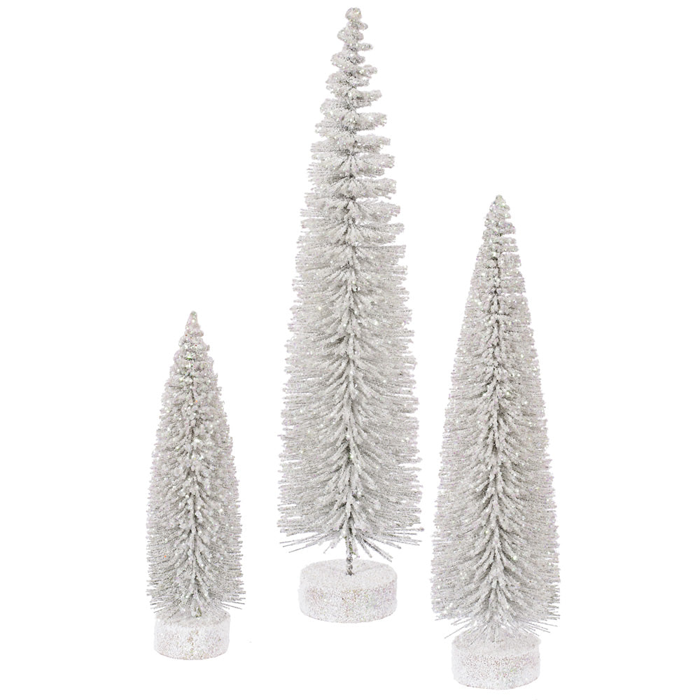 Vickerman 12″-16″-20″ White Snow Oval Tree Set - L137501