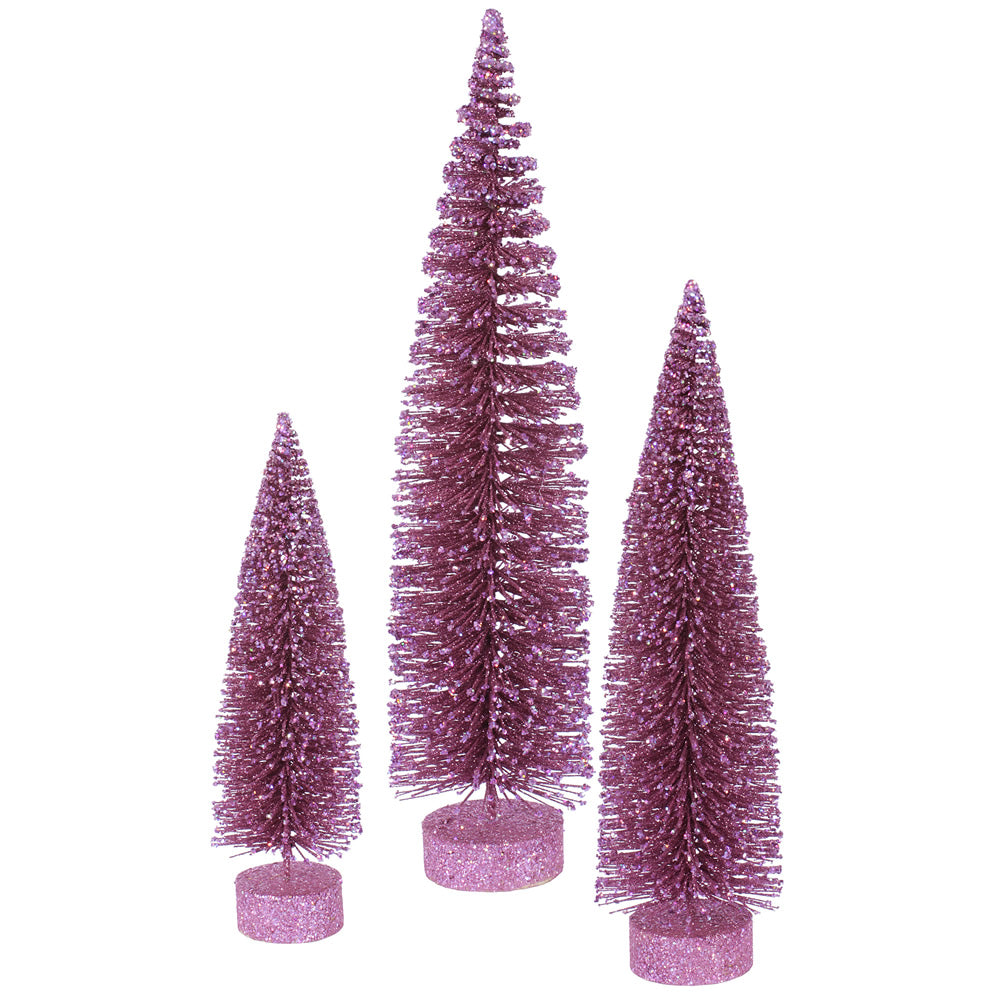 Vickerman 12″-16″-20″ Orchid Glitter Oval Tree Set - L137509