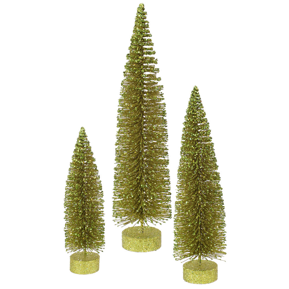 Vickerman 12″-16″-20″ Olive Glitter Oval Tree Set - L137514